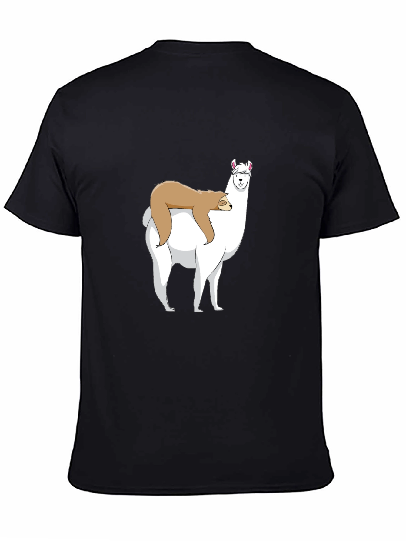 Sloth Riding Llama Graphic T-Shirt
