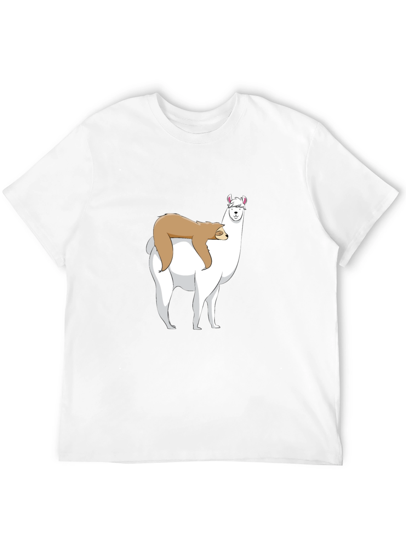 Sloth Riding Llama Graphic T-Shirt