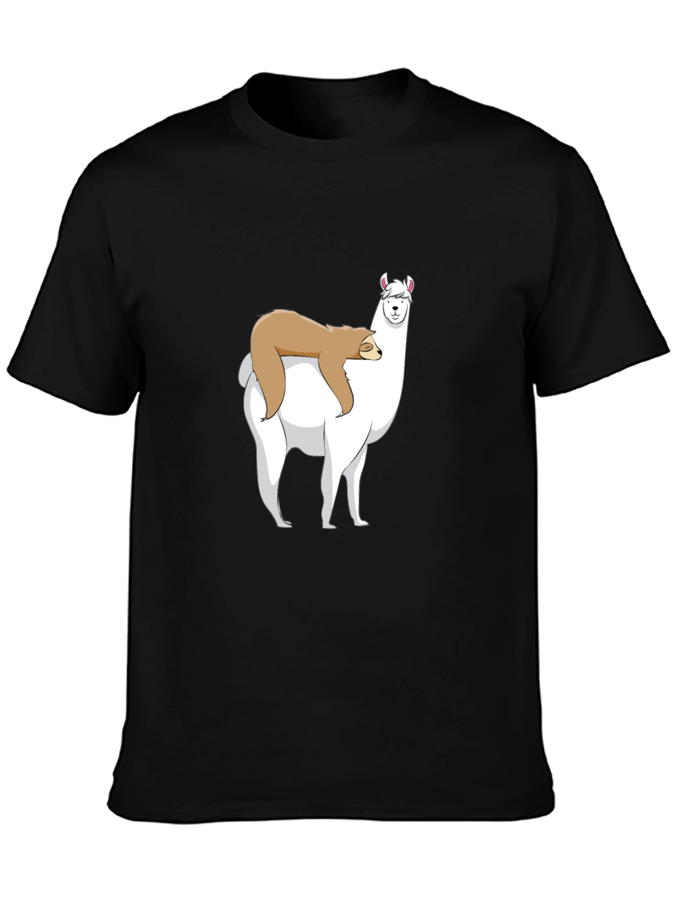 Sloth Riding Llama Graphic T-Shirt