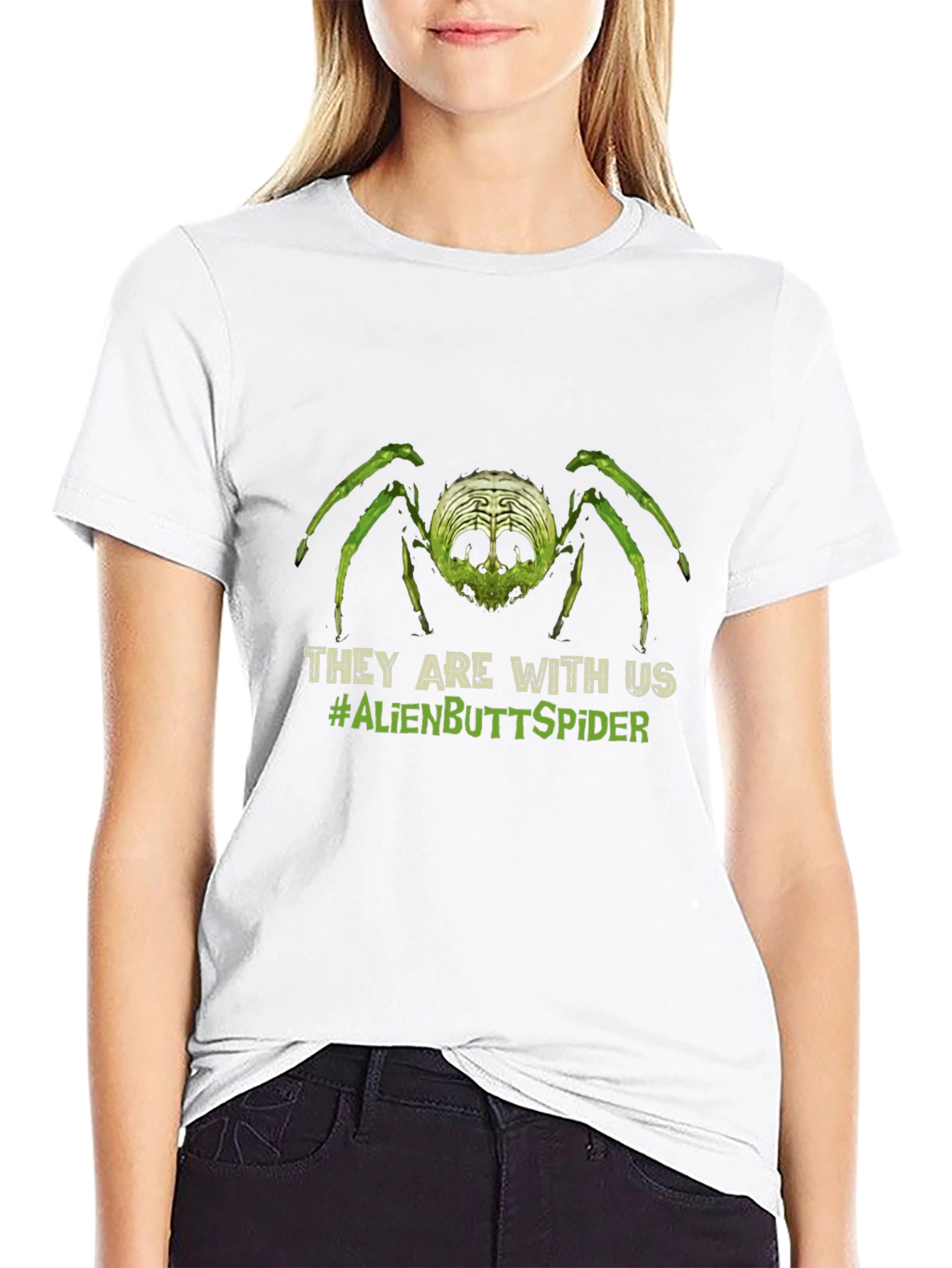 Alien Butt Spider Graphic Tee - Novelty T-Shirt