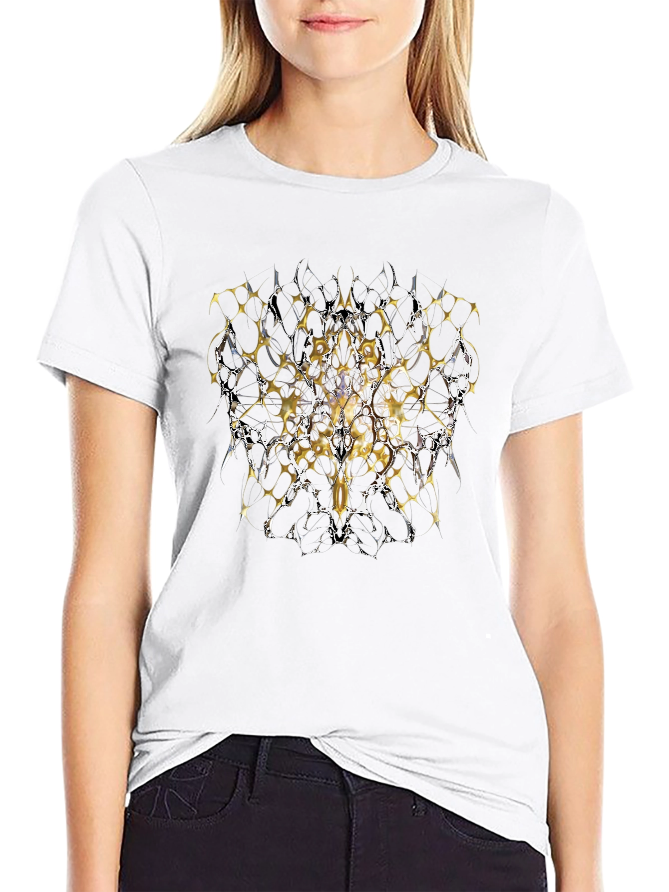Abstract Graphic Print Black T-Shirt