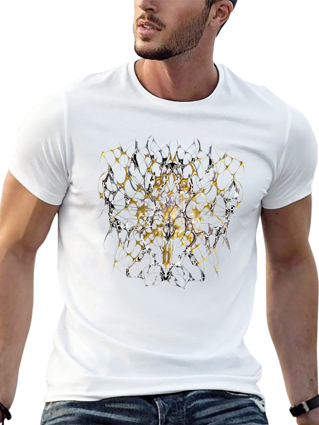 Abstract Graphic Print Black T-Shirt