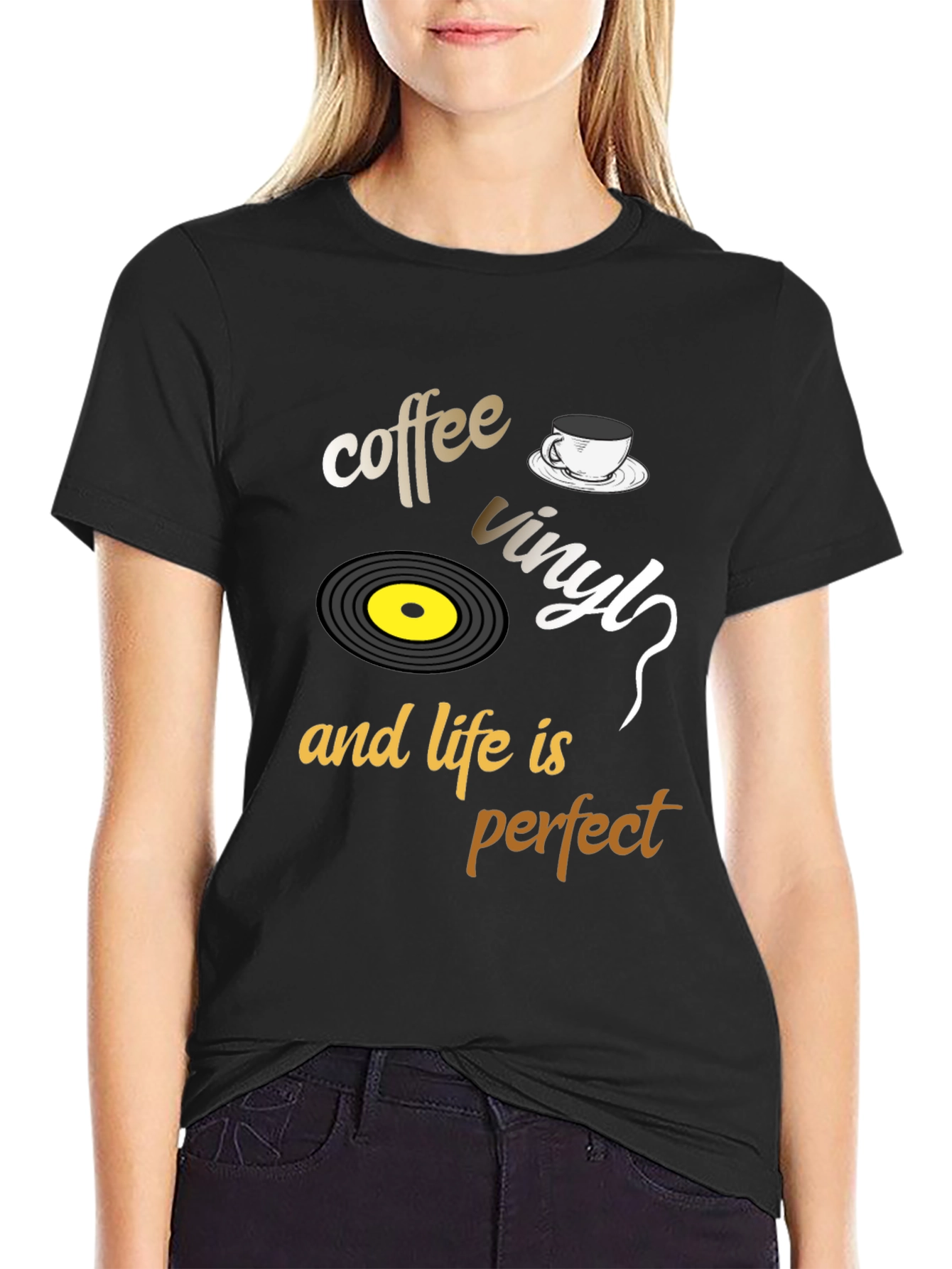 Coffee Vinyl & Life is Perfect Graphic Tee