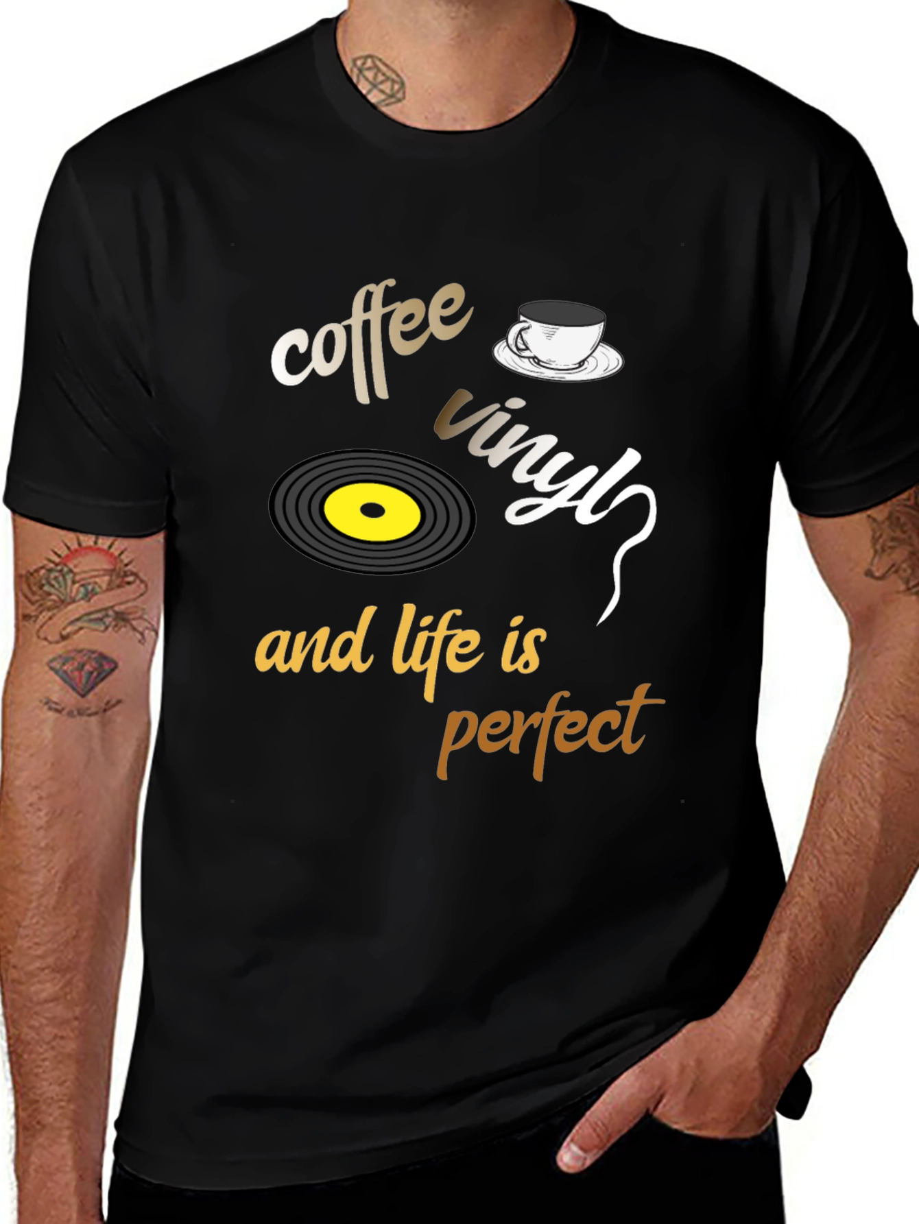 Coffee Vinyl & Life is Perfect Graphic Tee