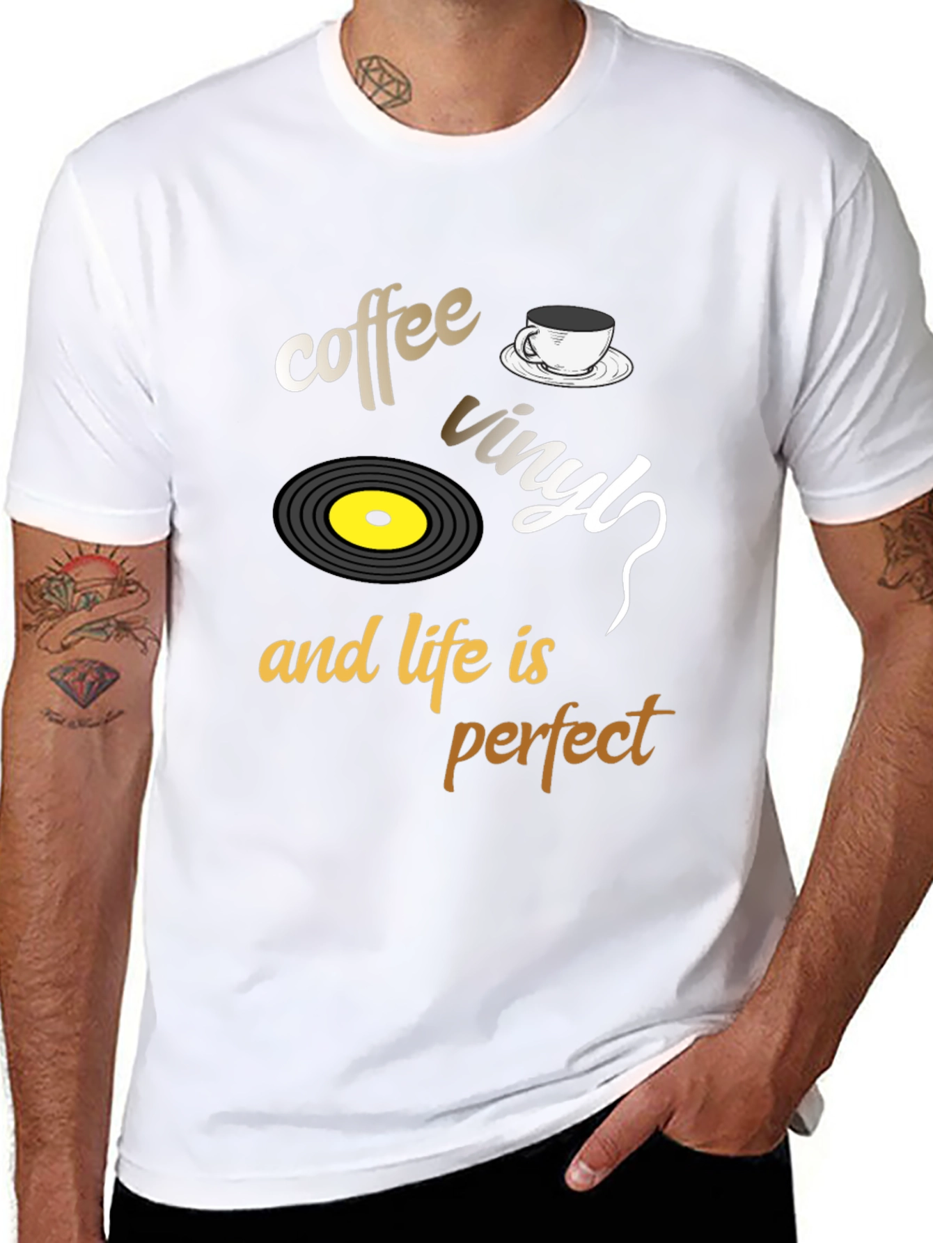 Coffee Vinyl & Life is Perfect Graphic Tee