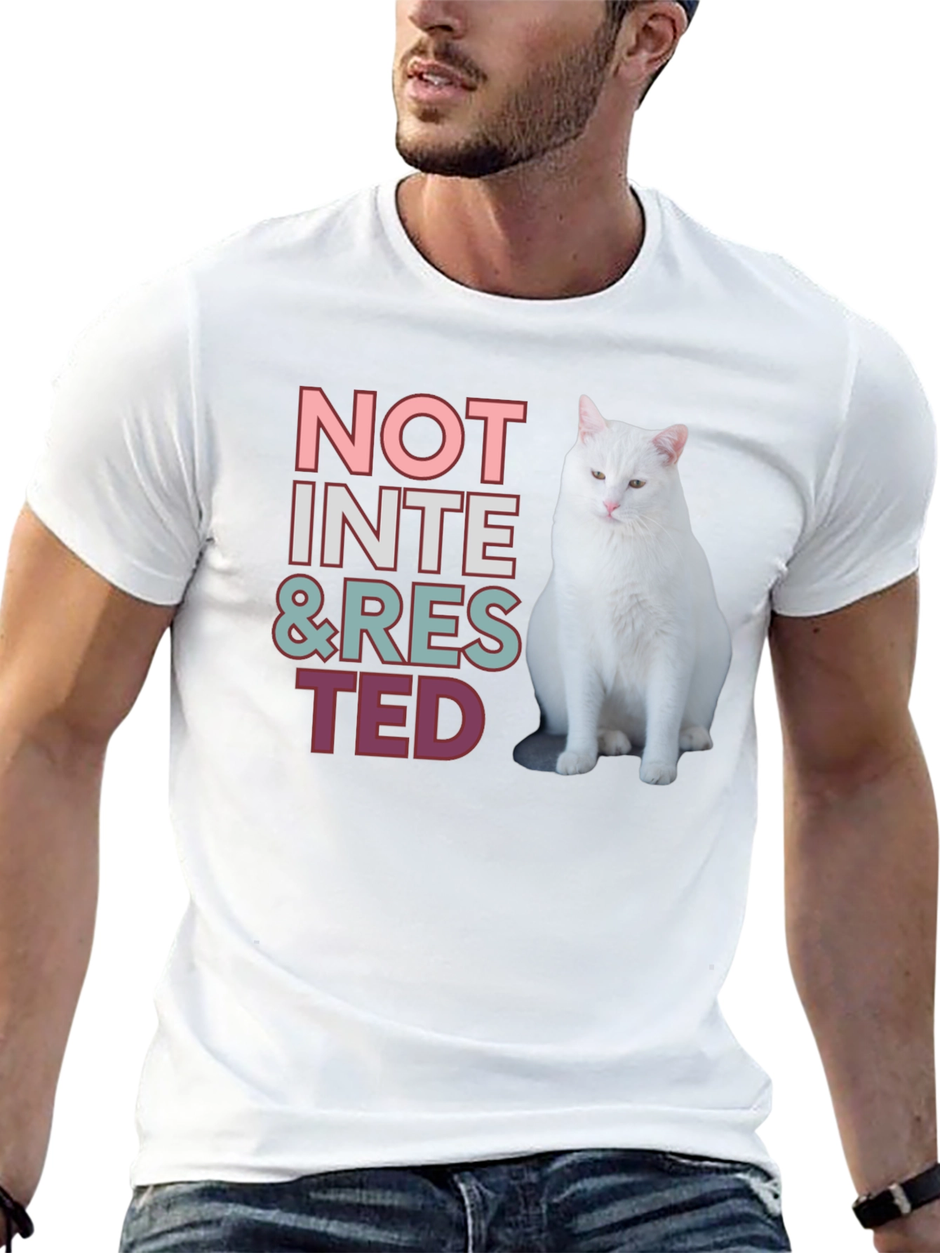 Not Interested Cat T-Shirt - Funny & Relaxed Style