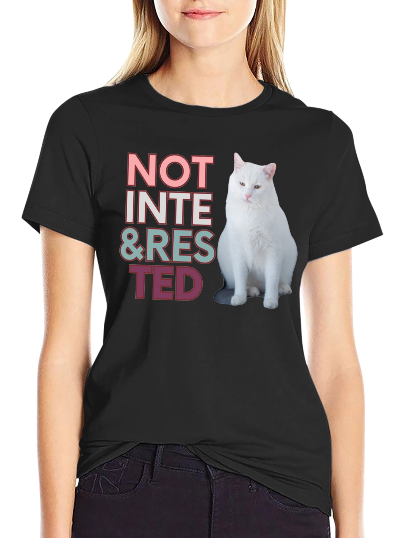 Not Interested Cat T-Shirt - Funny & Relaxed Style