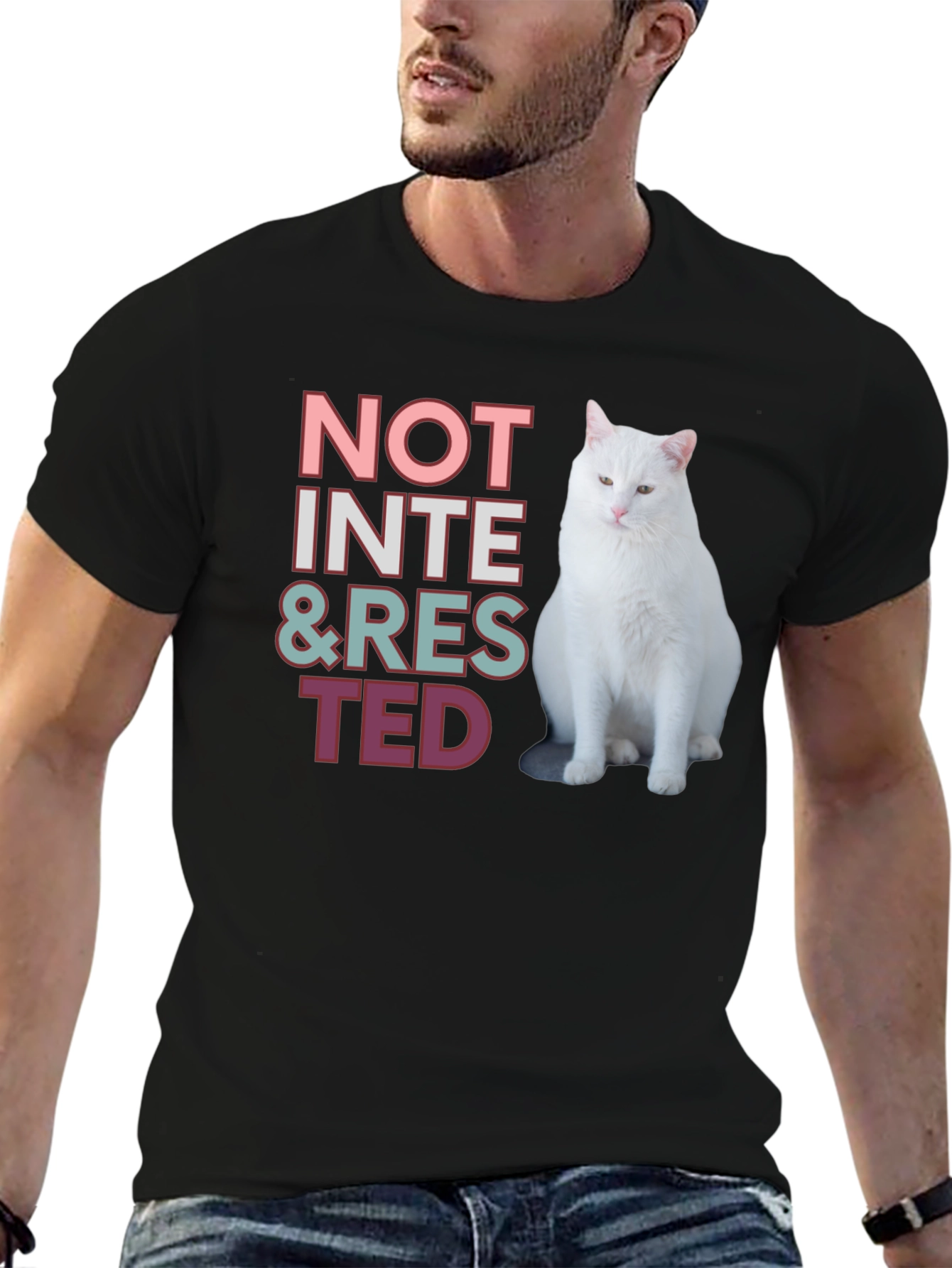 Not Interested Cat T-Shirt - Funny & Relaxed Style