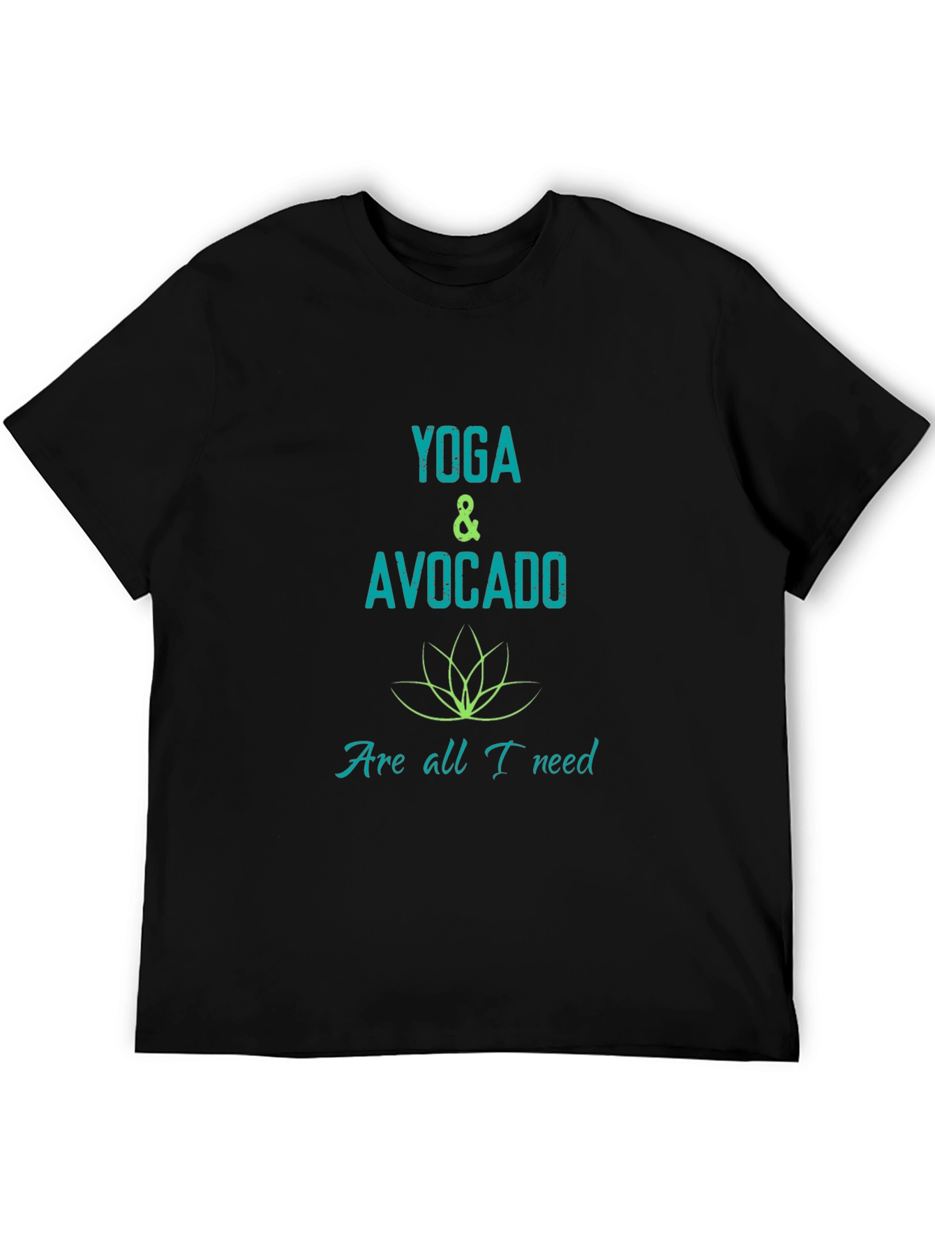 Yoga & Avocado Graphic Black T-Shirt