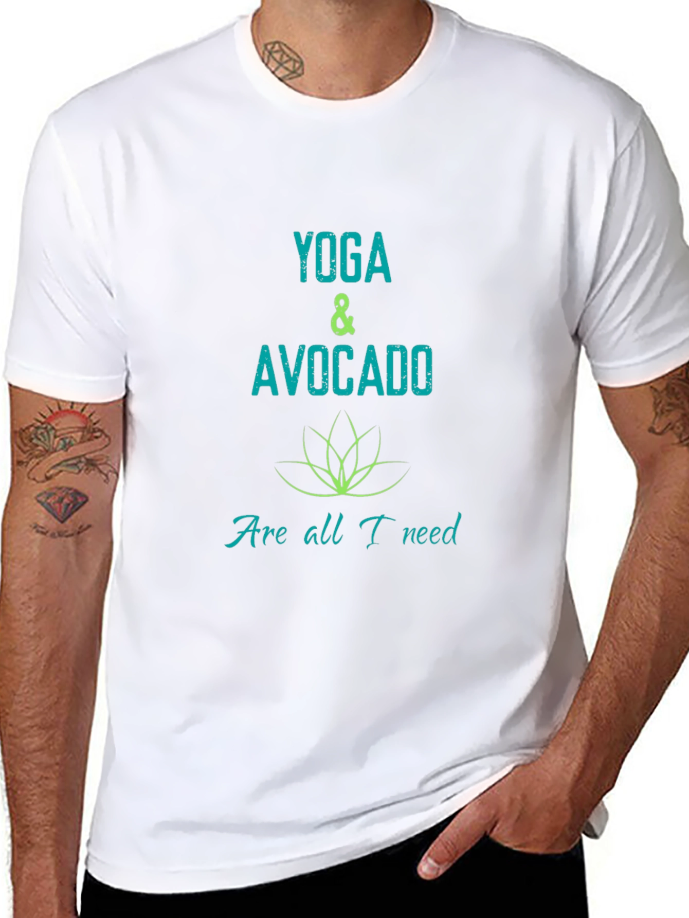 Yoga & Avocado Graphic Black T-Shirt
