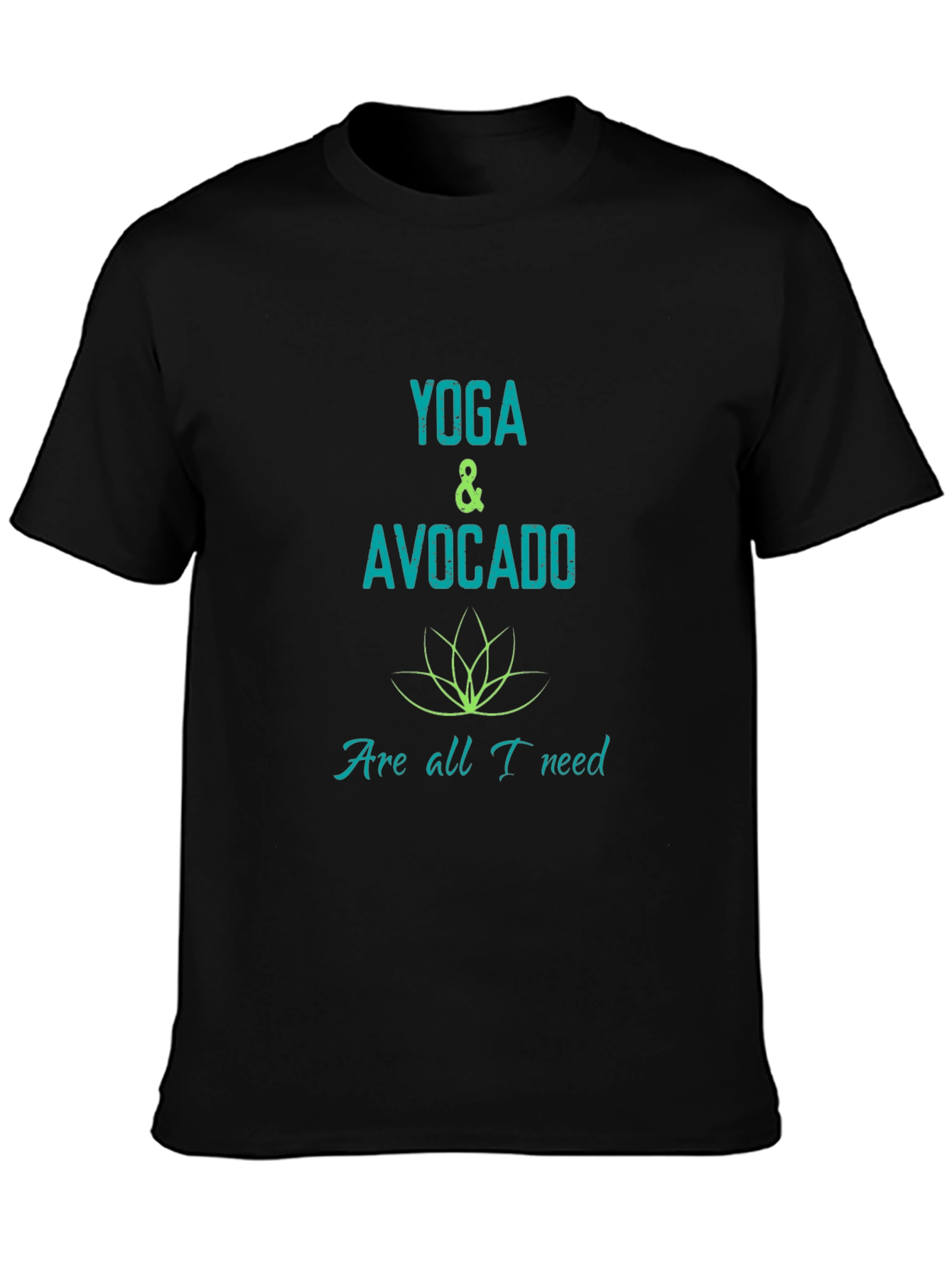 Yoga & Avocado Graphic Black T-Shirt