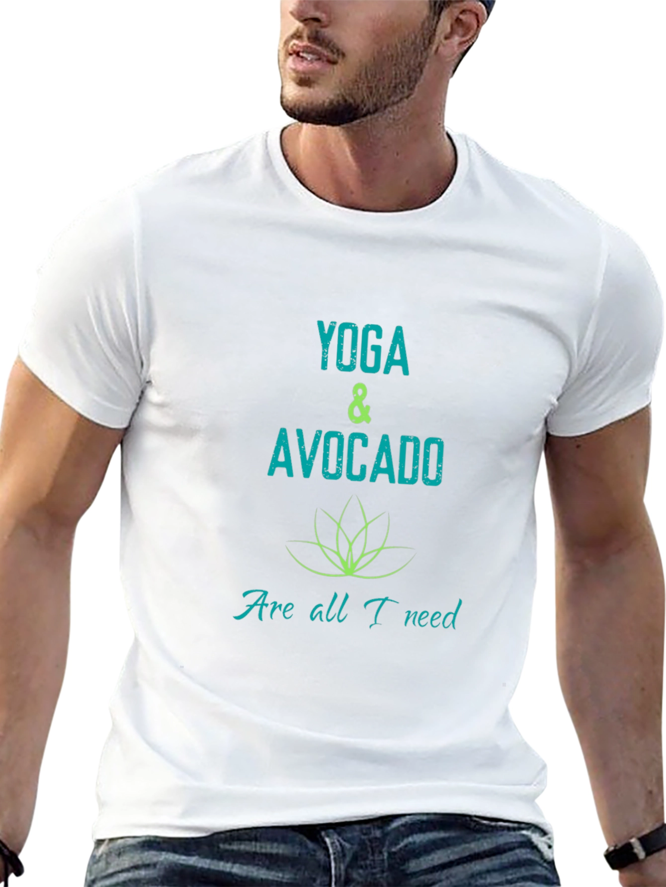 Yoga & Avocado Graphic Black T-Shirt