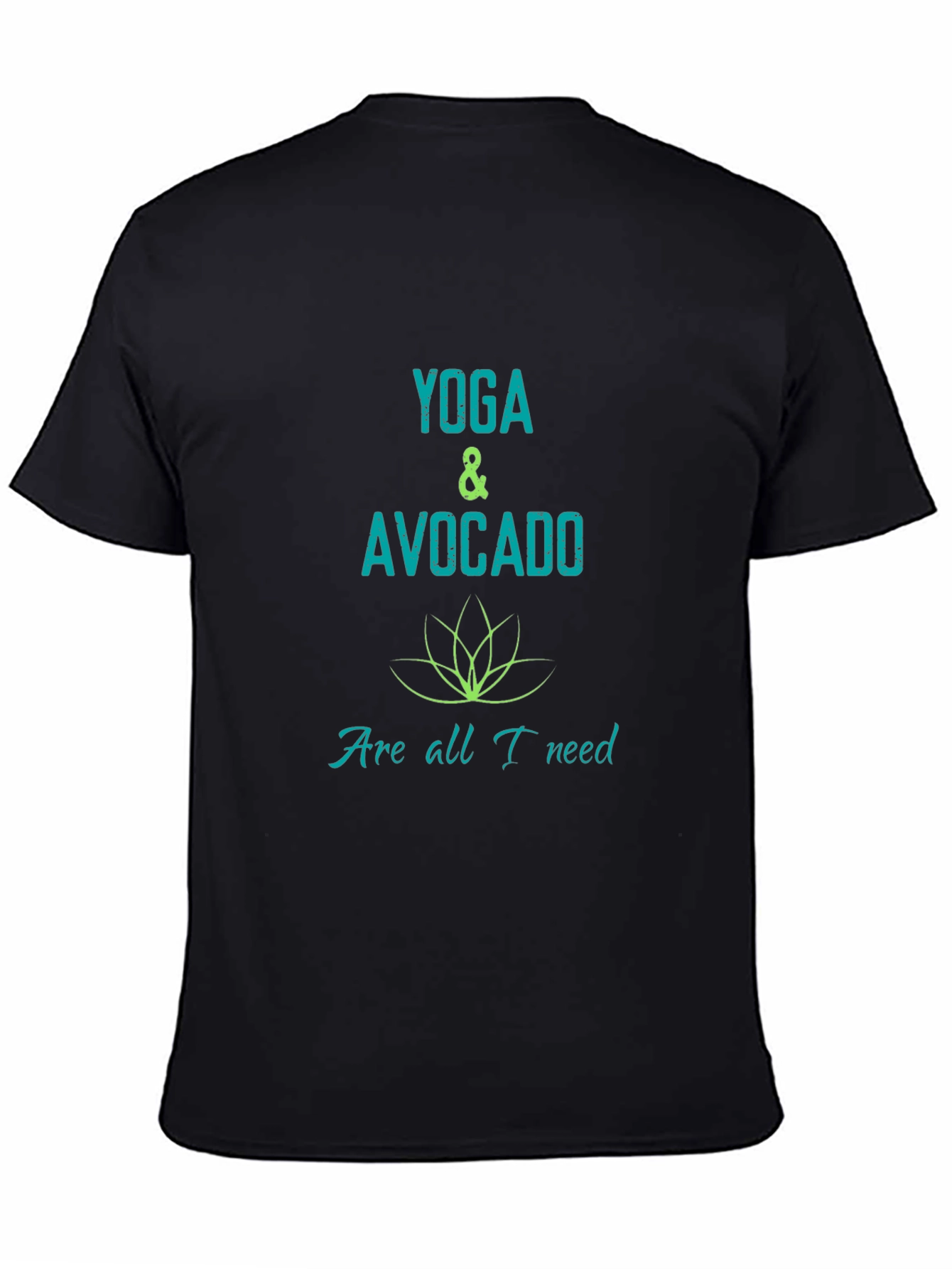 Yoga & Avocado Graphic Black T-Shirt