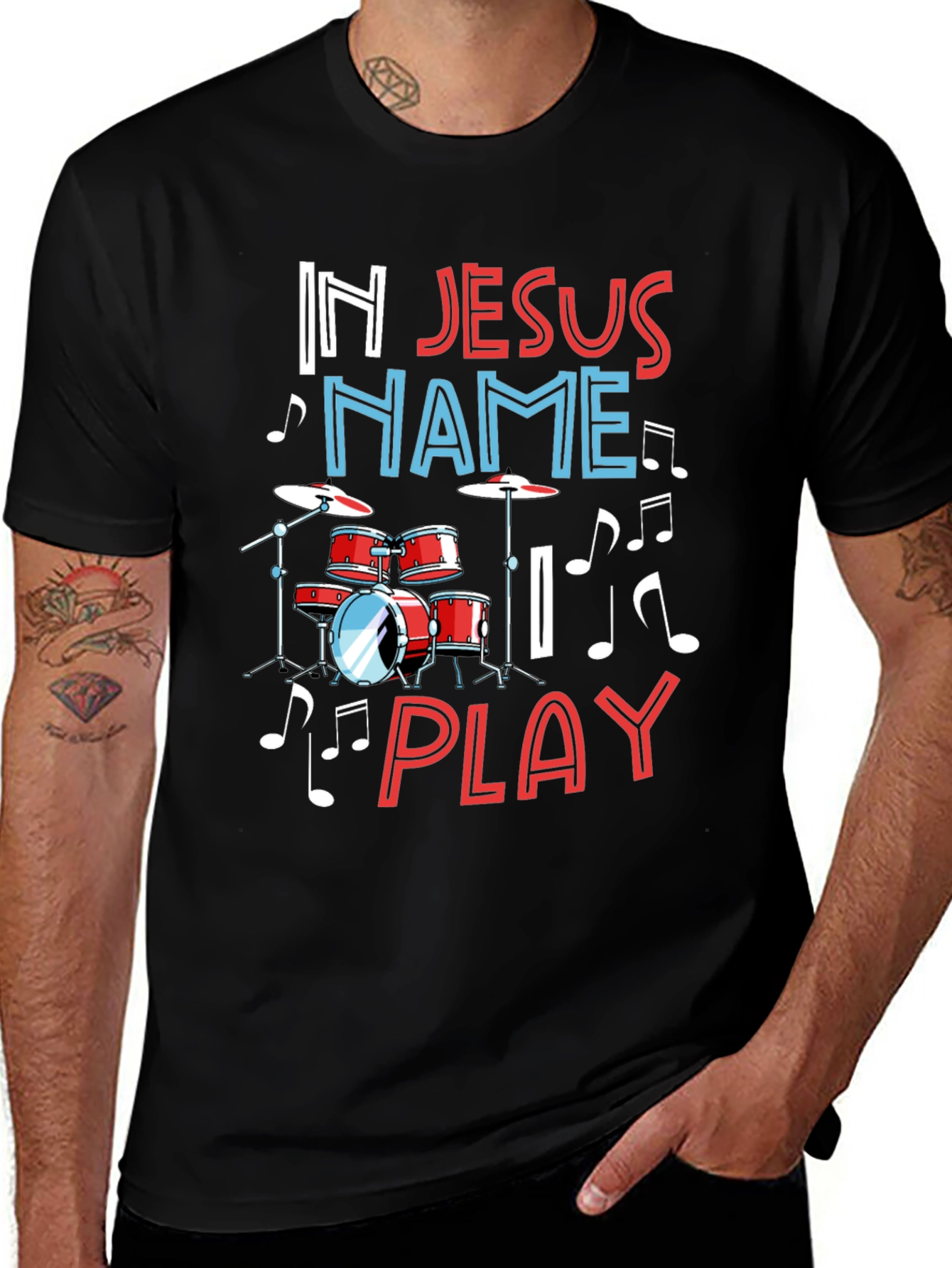 In Jesus Name Play Drummer T-Shirt