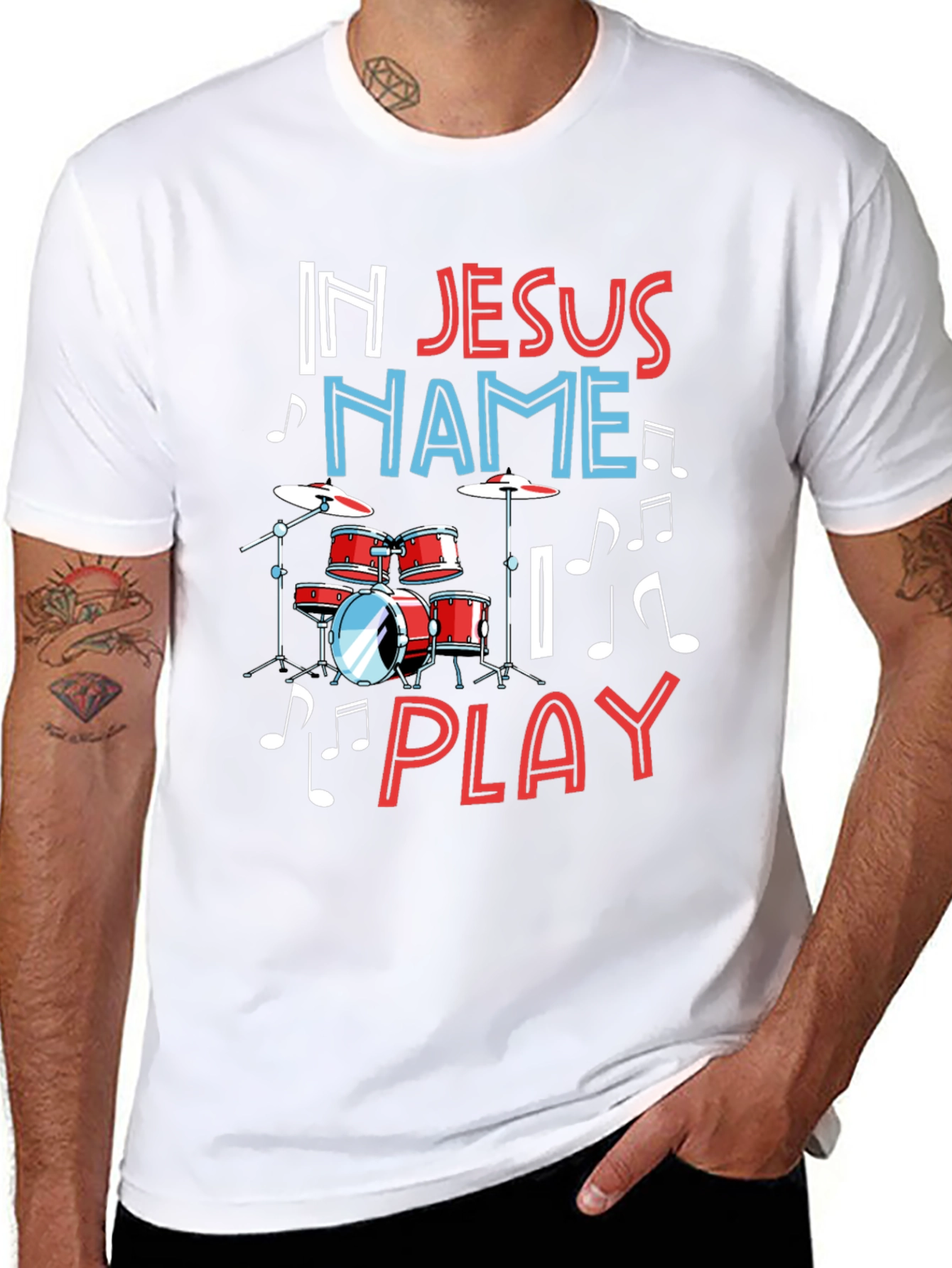 In Jesus Name Play Drummer T-Shirt