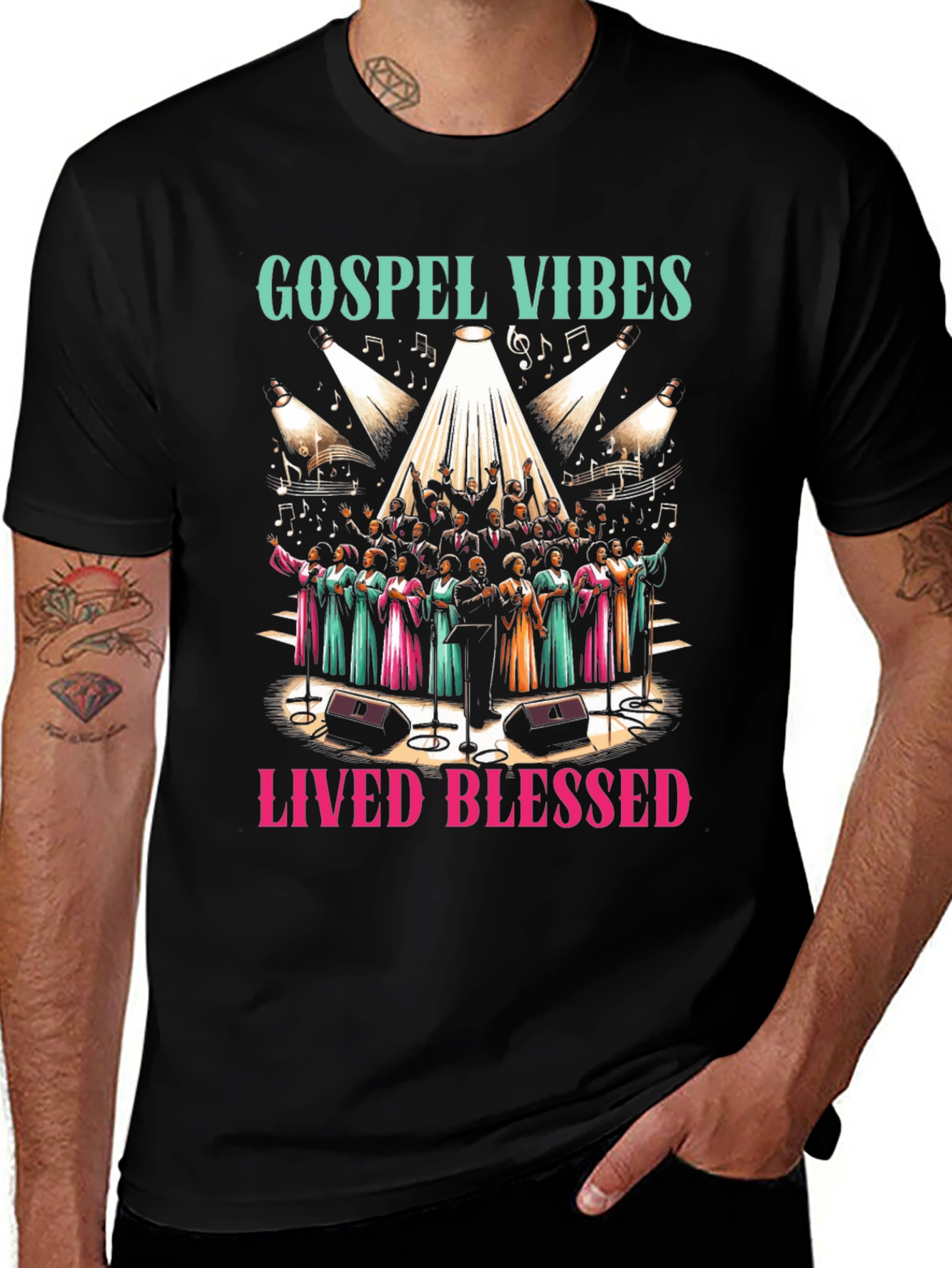 Gospel Vibes Graphic Tee - Lived Blessed Shirt