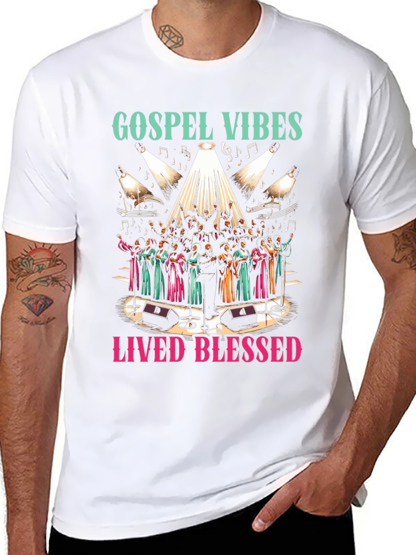 Gospel Vibes Graphic Tee - Lived Blessed Shirt