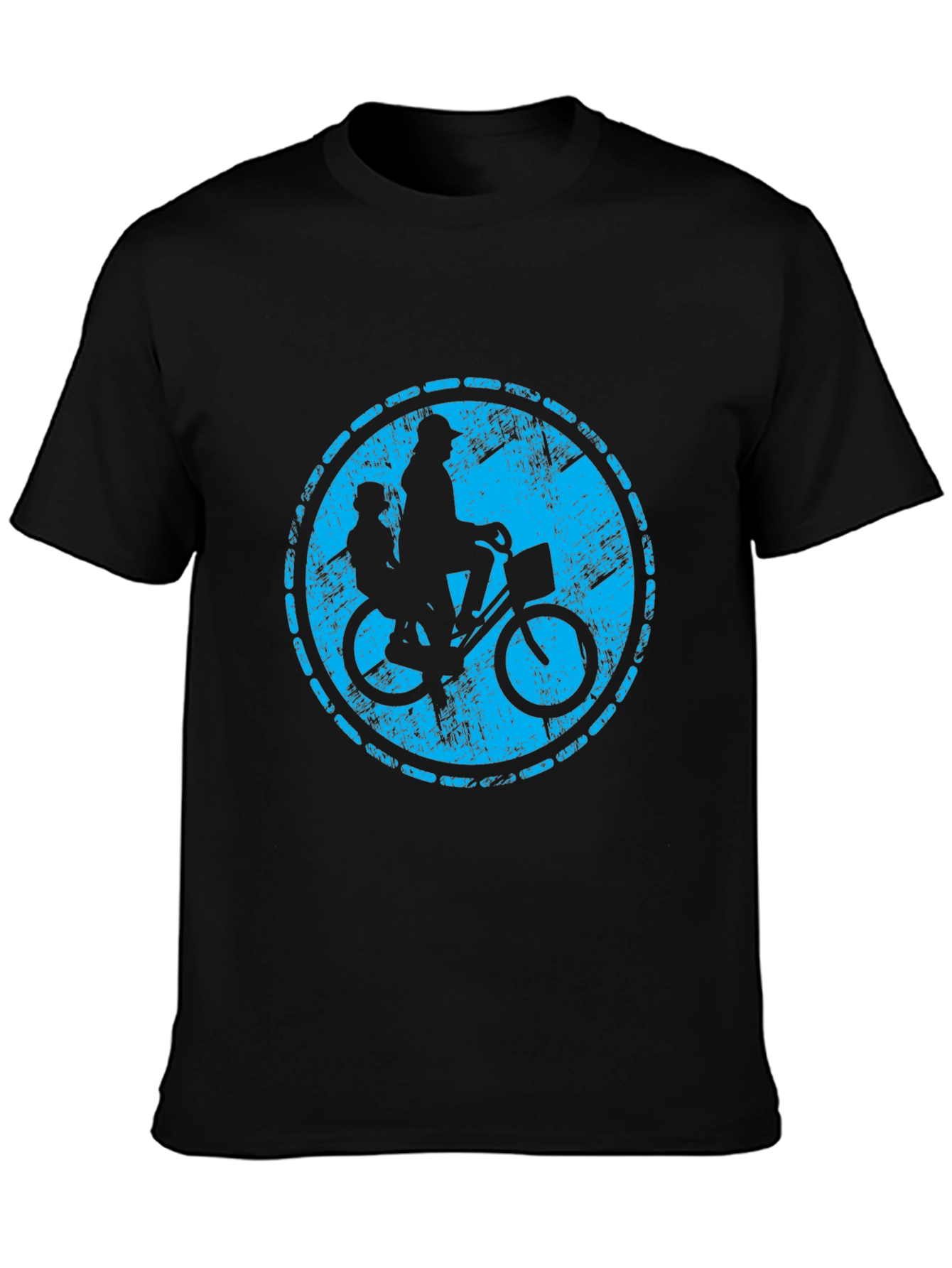 Retro Bicycle Ride Graphic T-Shirt - Black