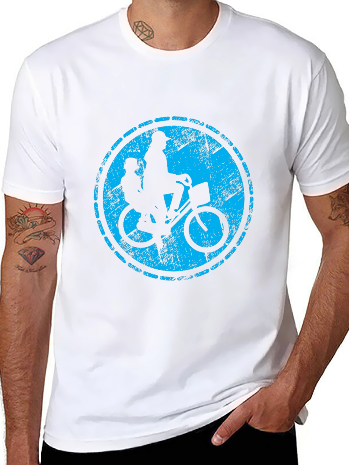 Retro Bicycle Ride Graphic T-Shirt - Black
