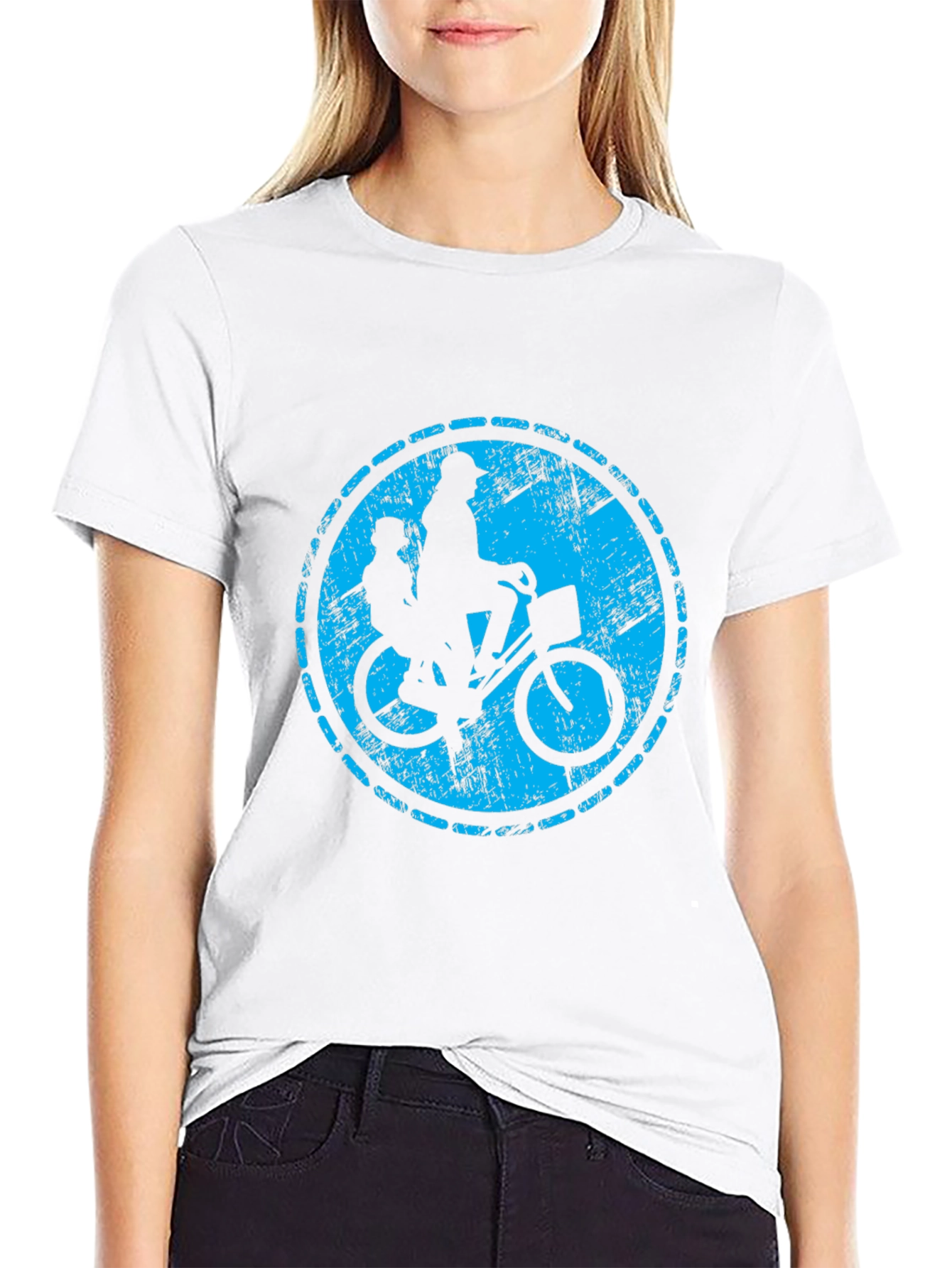 Retro Bicycle Ride Graphic T-Shirt - Black
