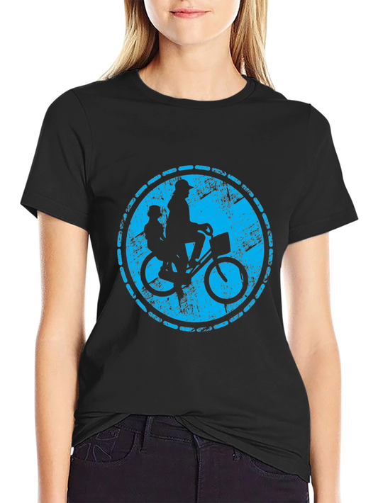 Retro Bicycle Ride Graphic T-Shirt - Black