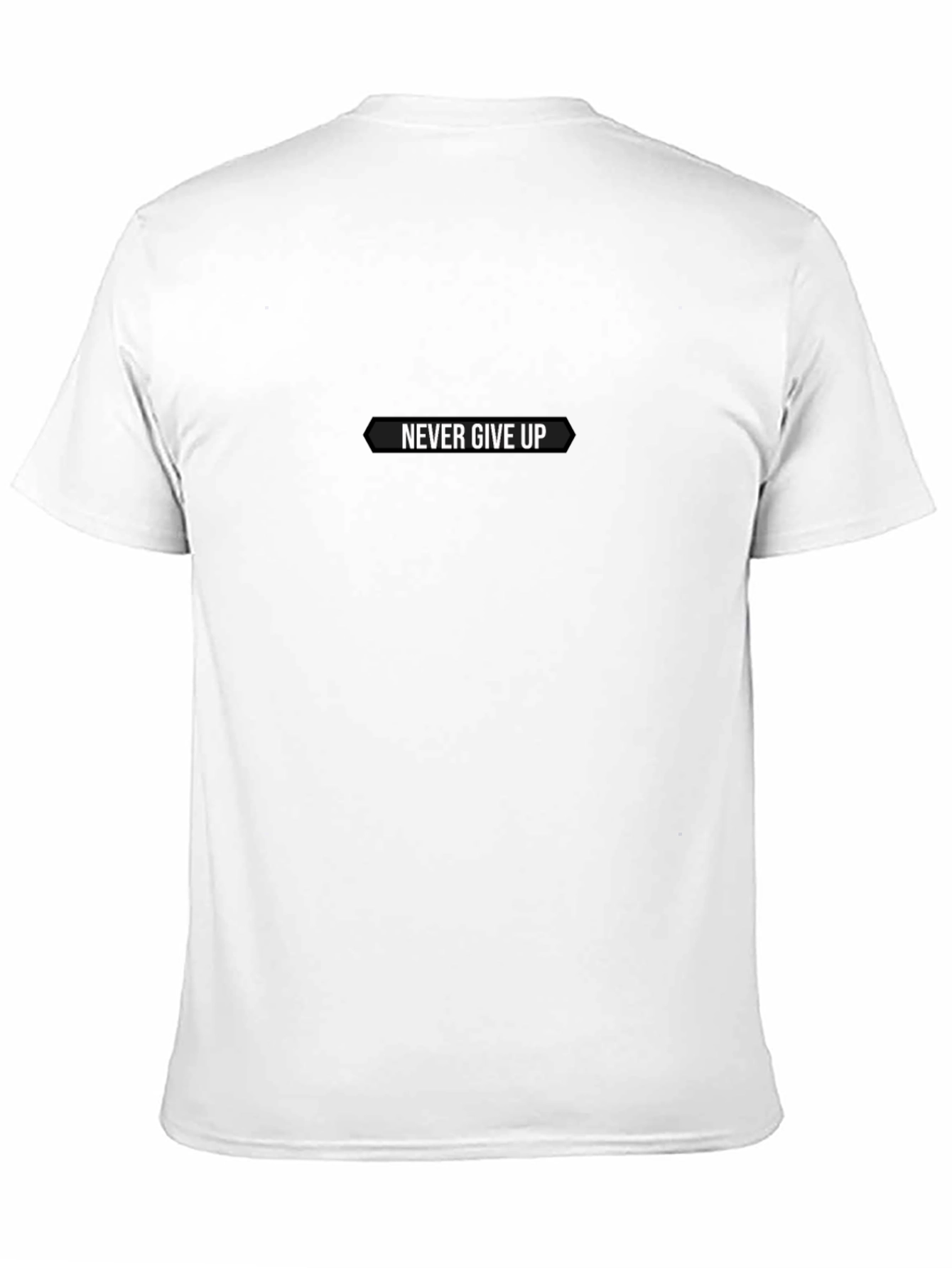 Never Give Up T-Shirt - Motivational Black Tee