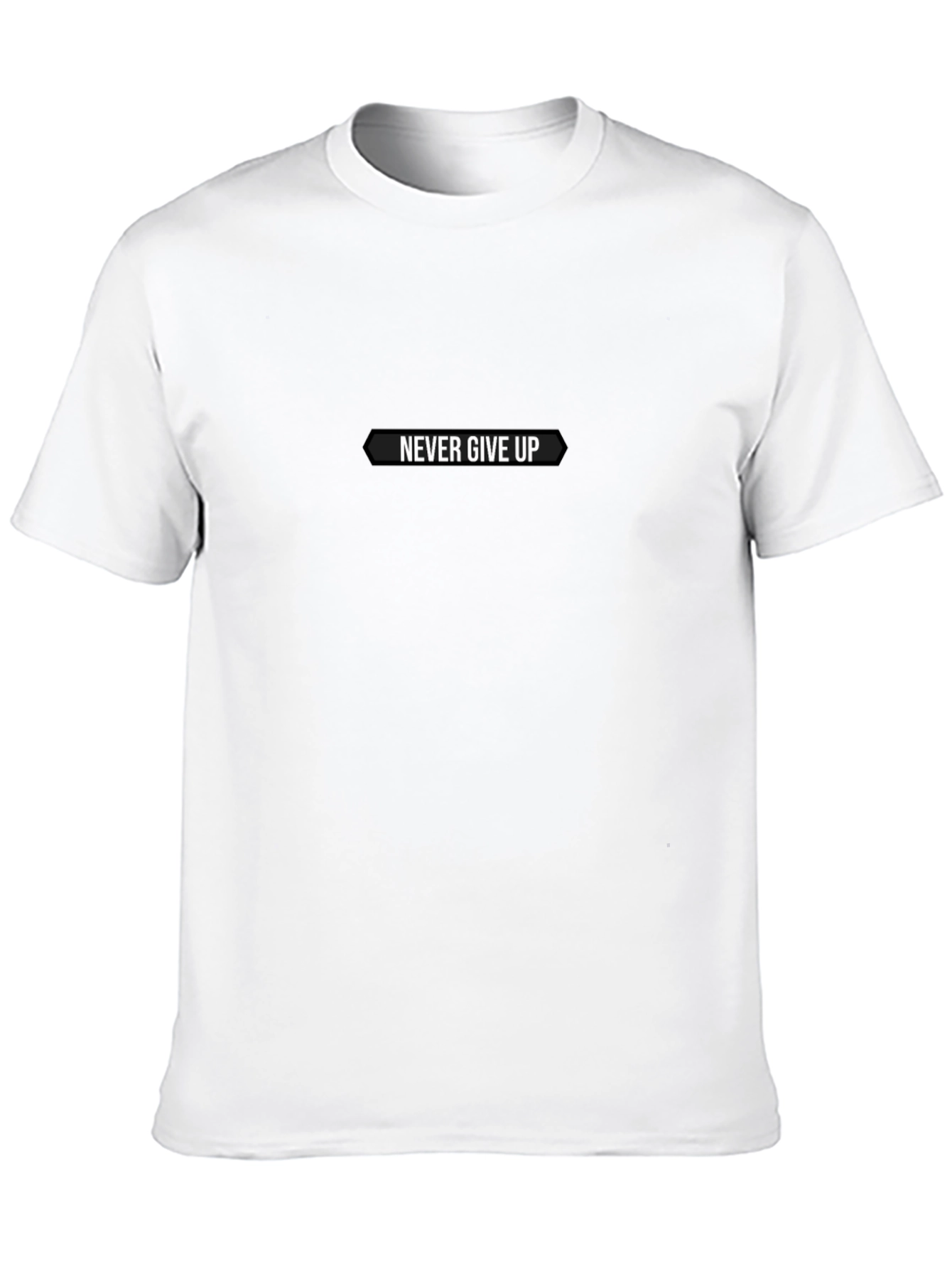Never Give Up T-Shirt - Motivational Black Tee