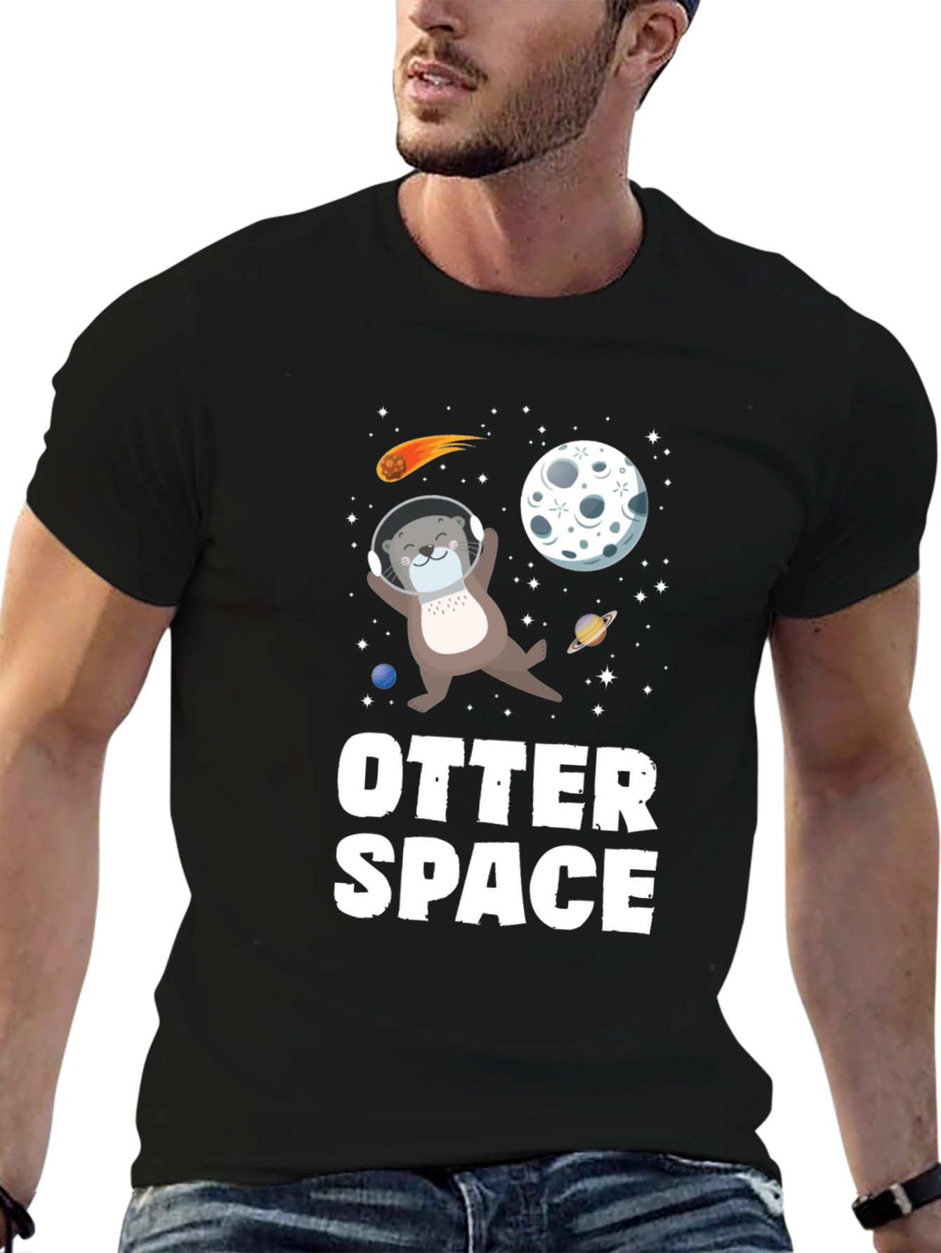 Otter Space T-Shirt - Astronaut Otter Tee