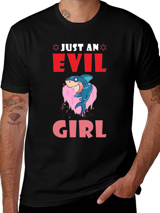 Evil Girl Shark Graphic T-Shirt