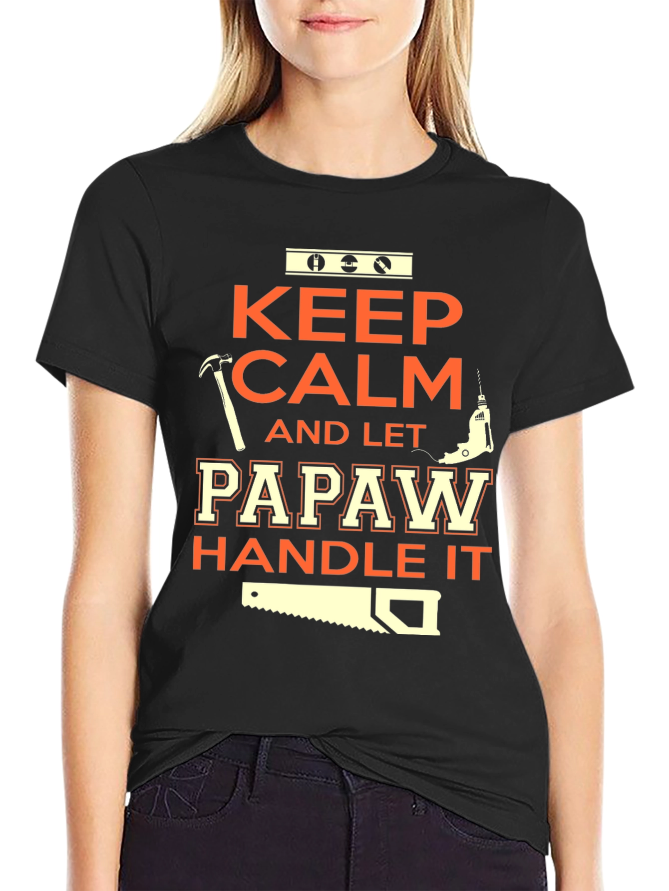 Keep Calm Papaw Handle It Black T-Shirt