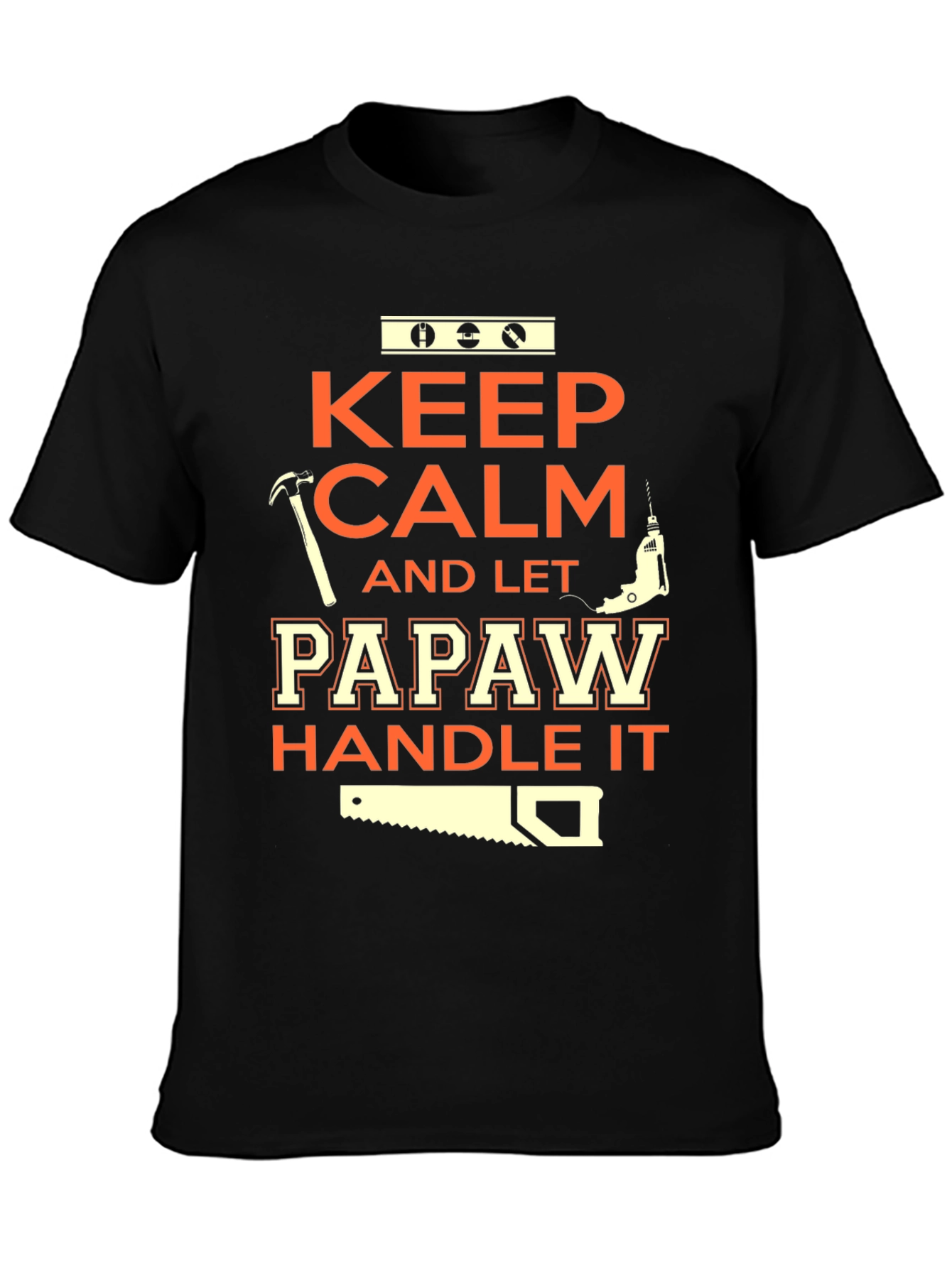 Keep Calm Papaw Handle It Black T-Shirt