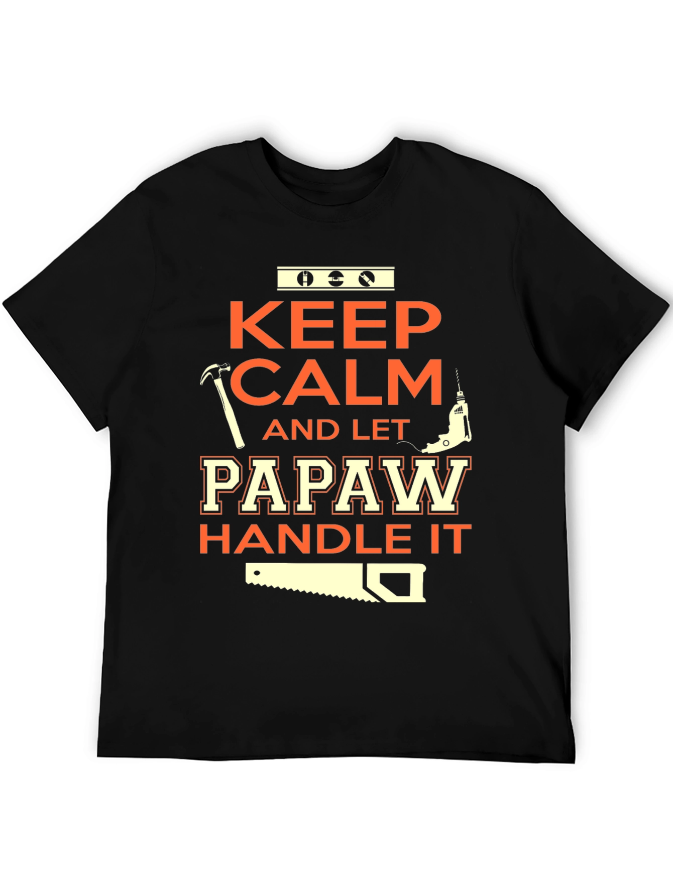Keep Calm Papaw Handle It Black T-Shirt