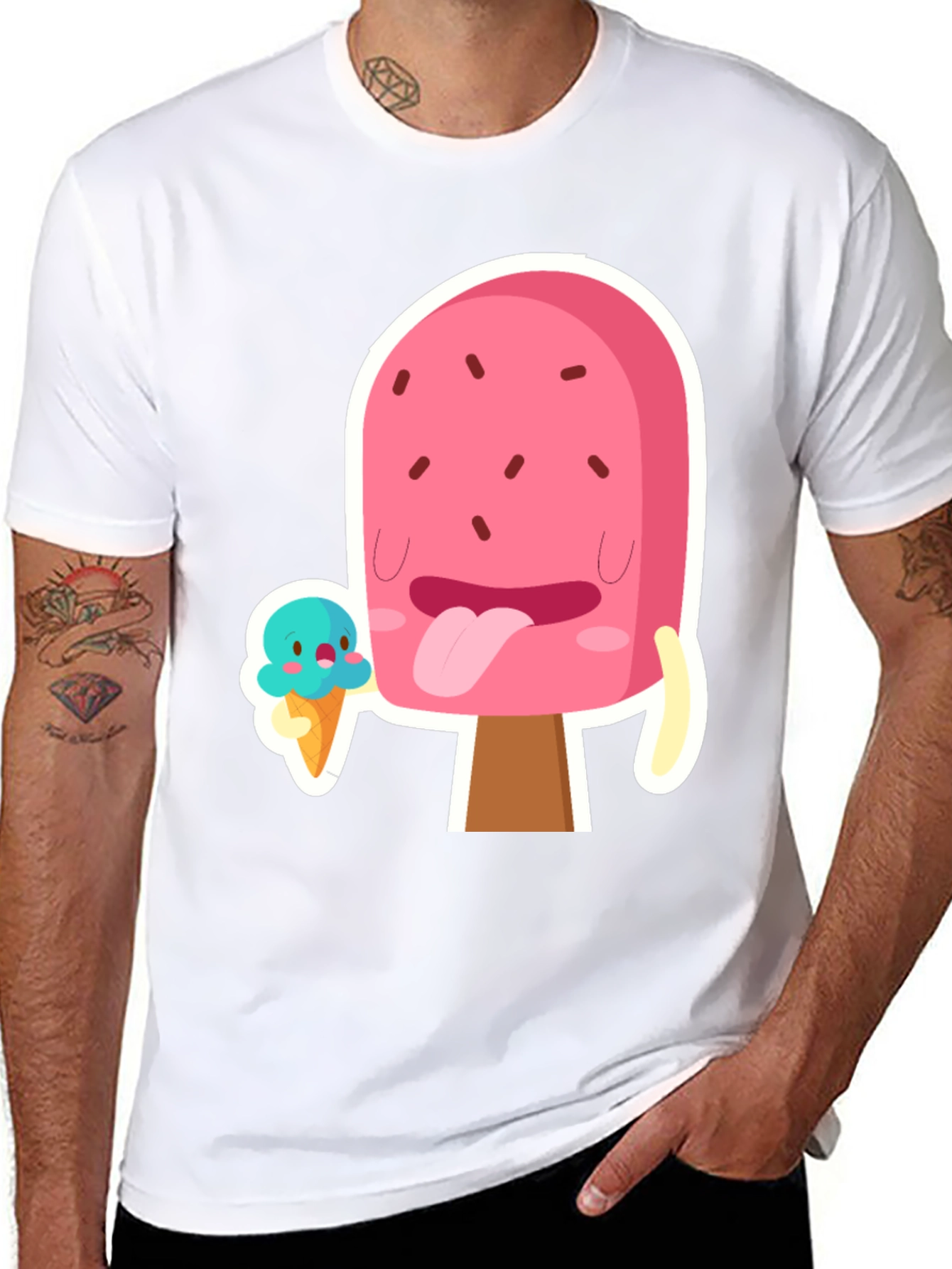 Cartoon Popsicle Graphic T-Shirt