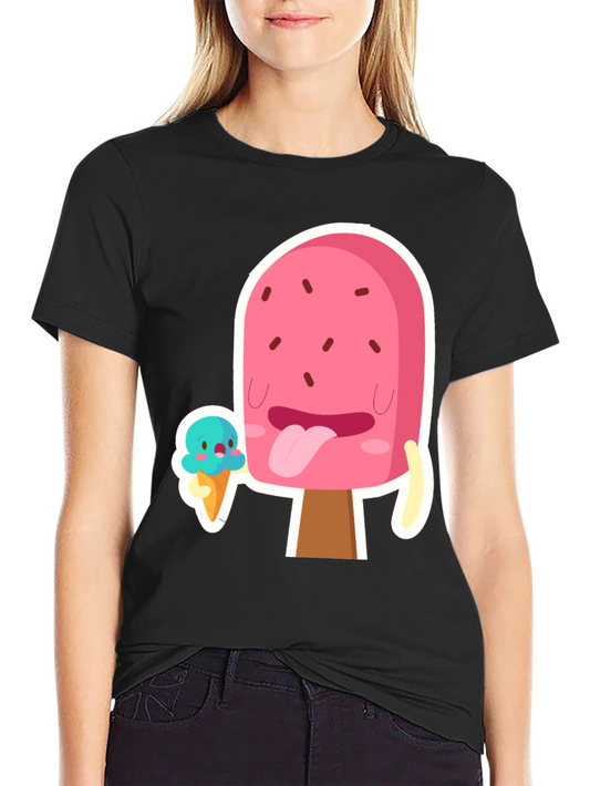 Cartoon Popsicle Graphic T-Shirt