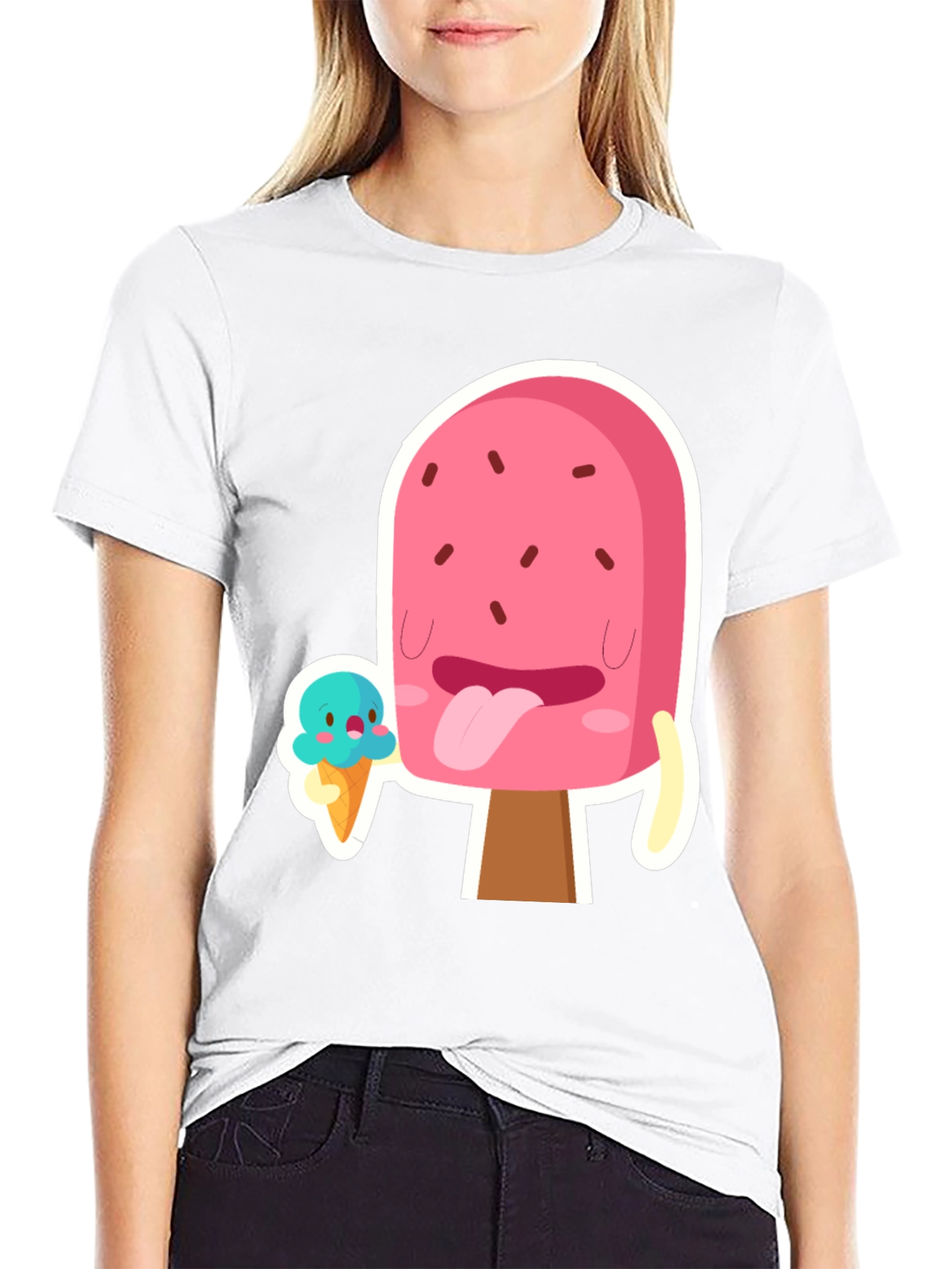 Cartoon Popsicle Graphic T-Shirt