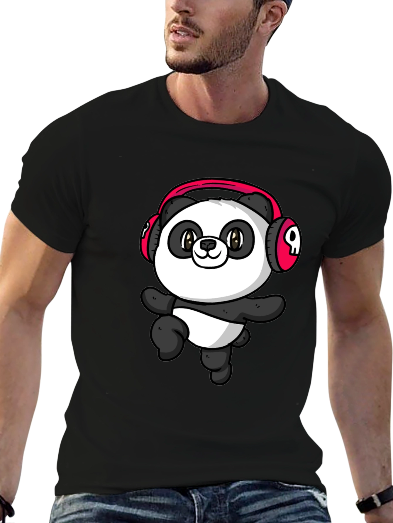 Cool Panda Headphone Graphic T-Shirt