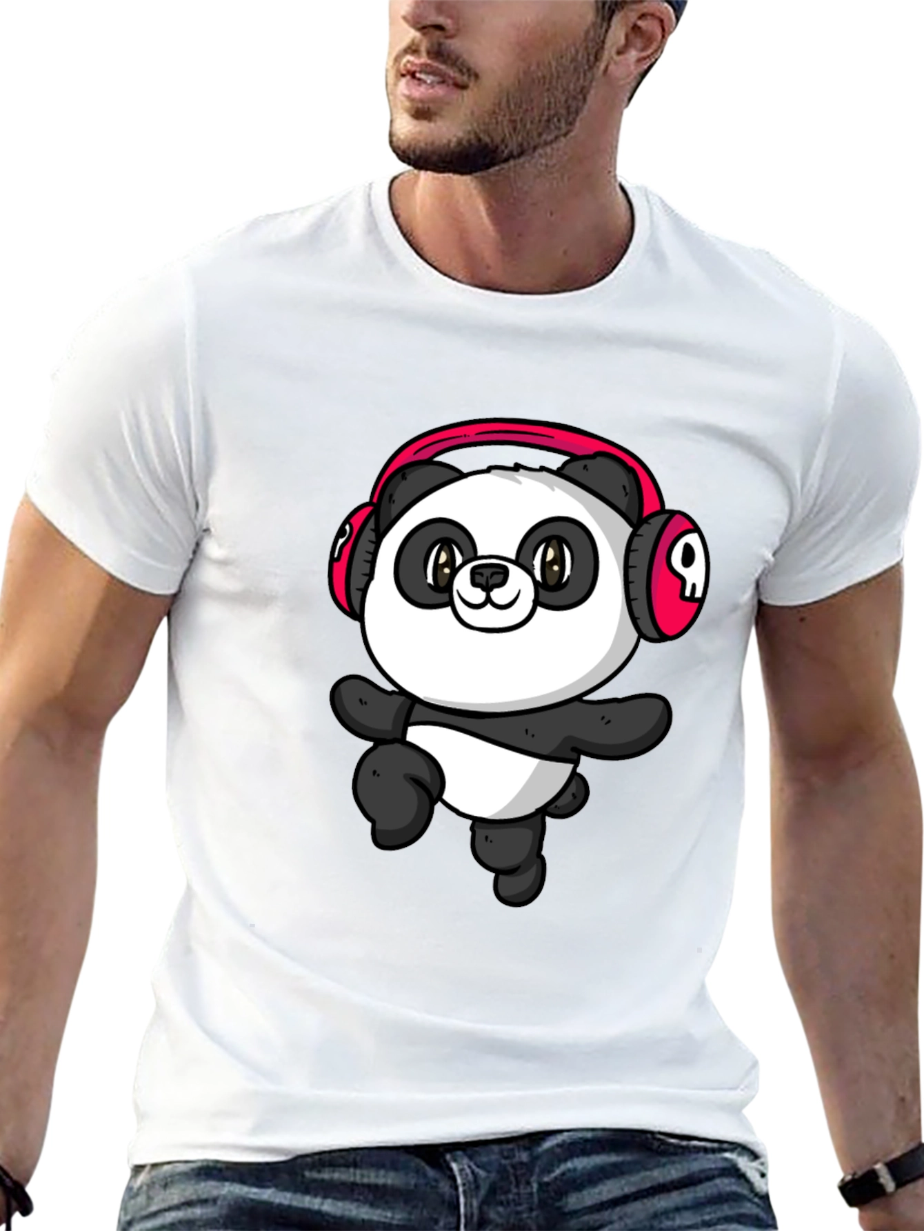 Cool Panda Headphone Graphic T-Shirt