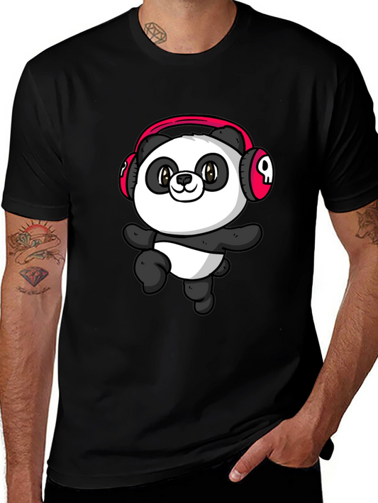 Cool Panda Headphone Graphic T-Shirt