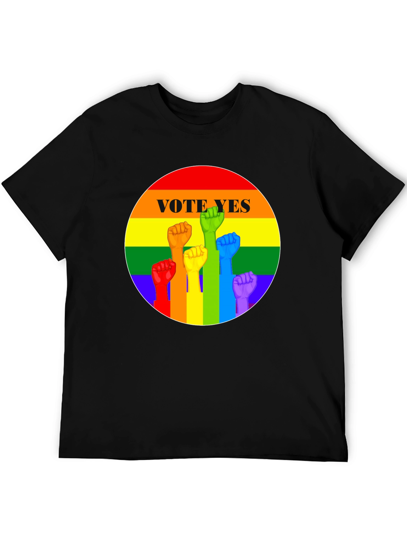 Vote Yes Pride Fist T-Shirt - LGBTQ+ Equality