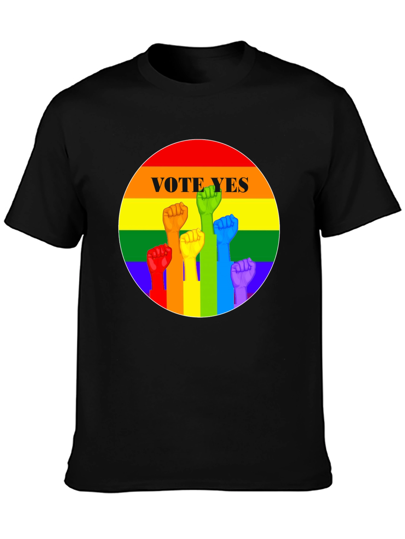 Vote Yes Pride Fist T-Shirt - LGBTQ+ Equality