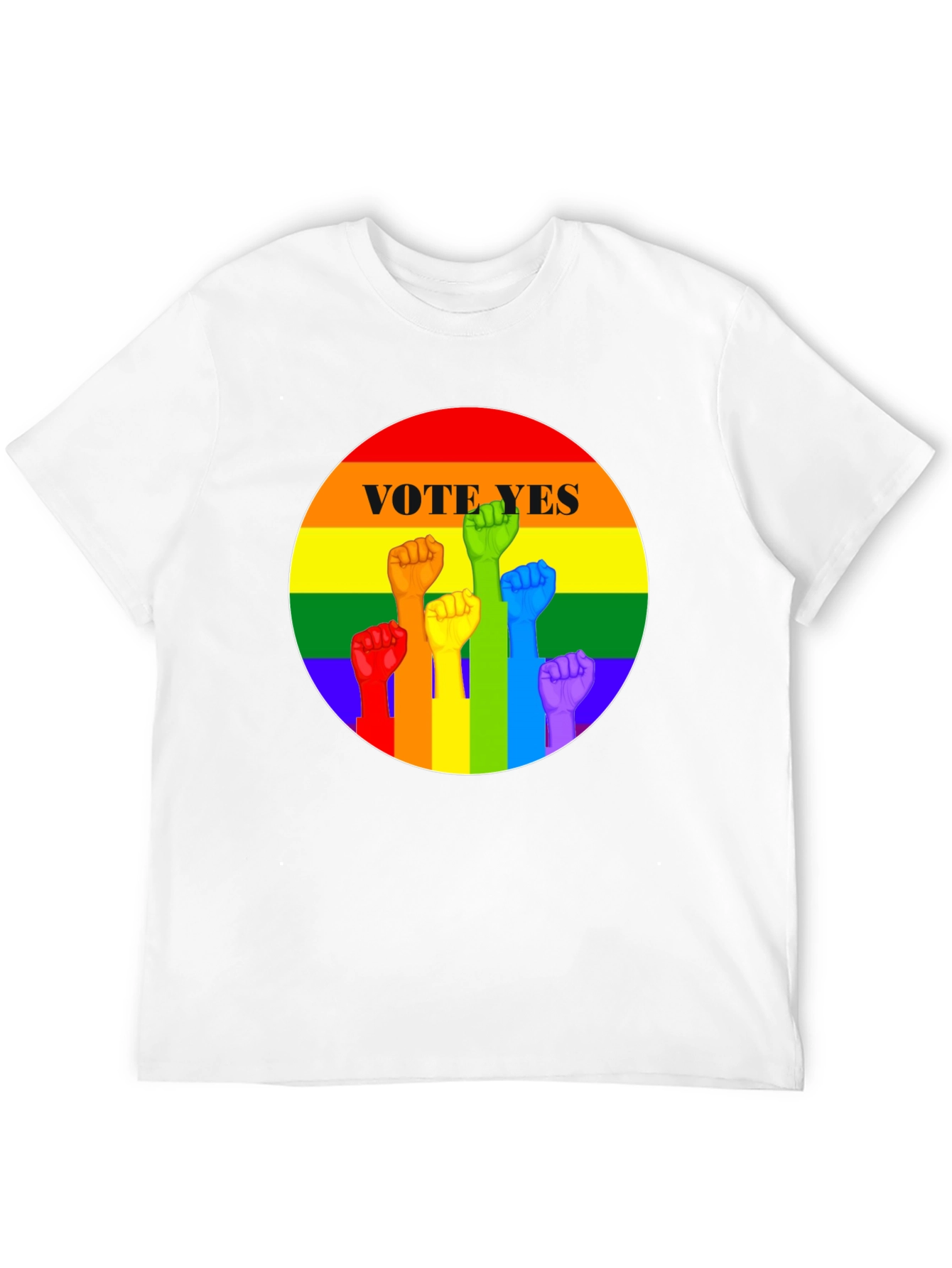 Vote Yes Pride Fist T-Shirt - LGBTQ+ Equality