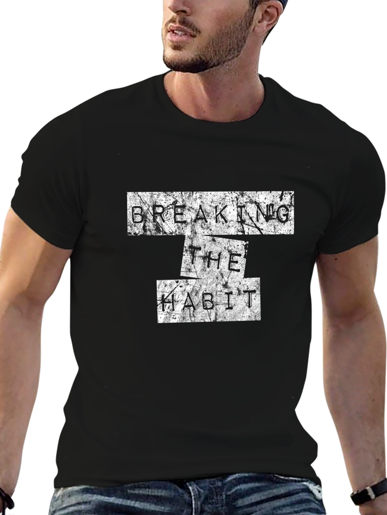 Breaking the Habit Graphic Print Black T-Shirt