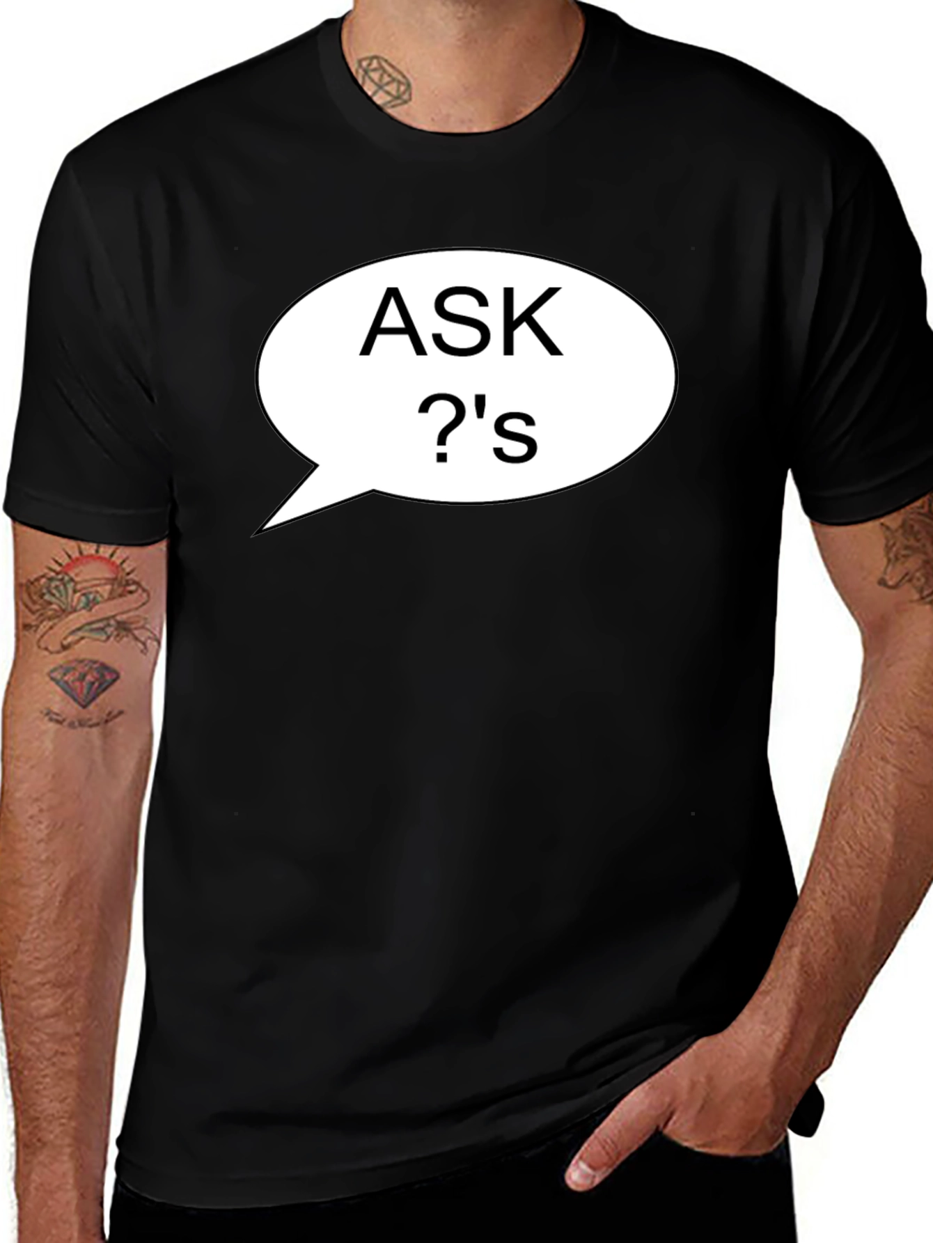 Ask Questions T-Shirt Black Casual Style