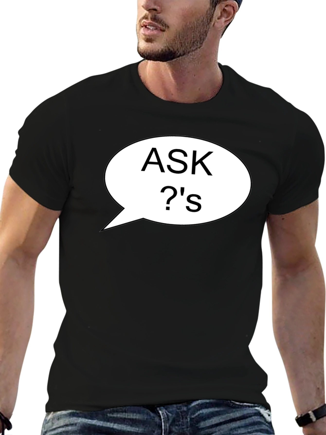 Ask Questions T-Shirt Black Casual Style