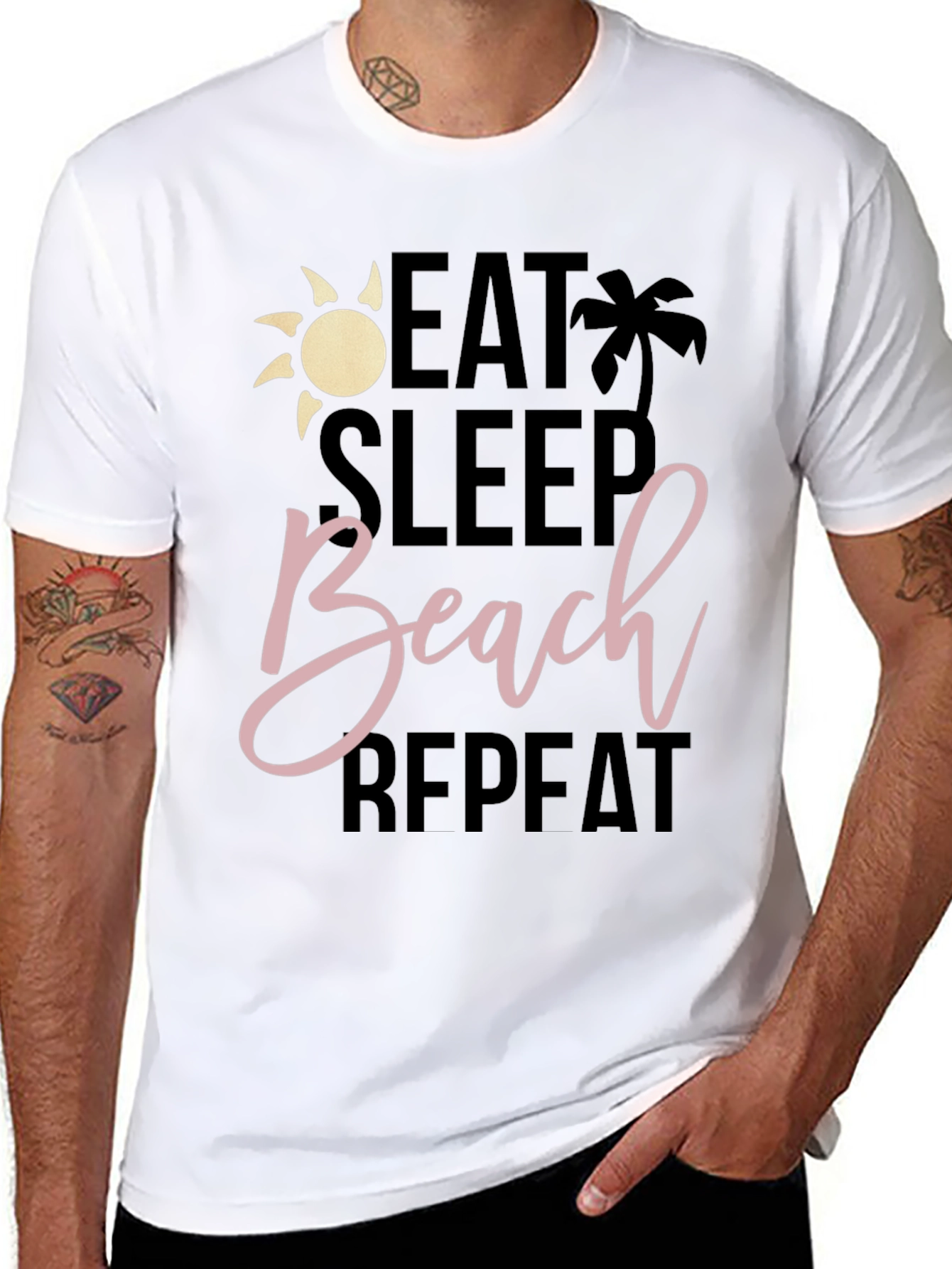 Eat Sleep Beach Repeat T-Shirt - Summer Vacation Vibes