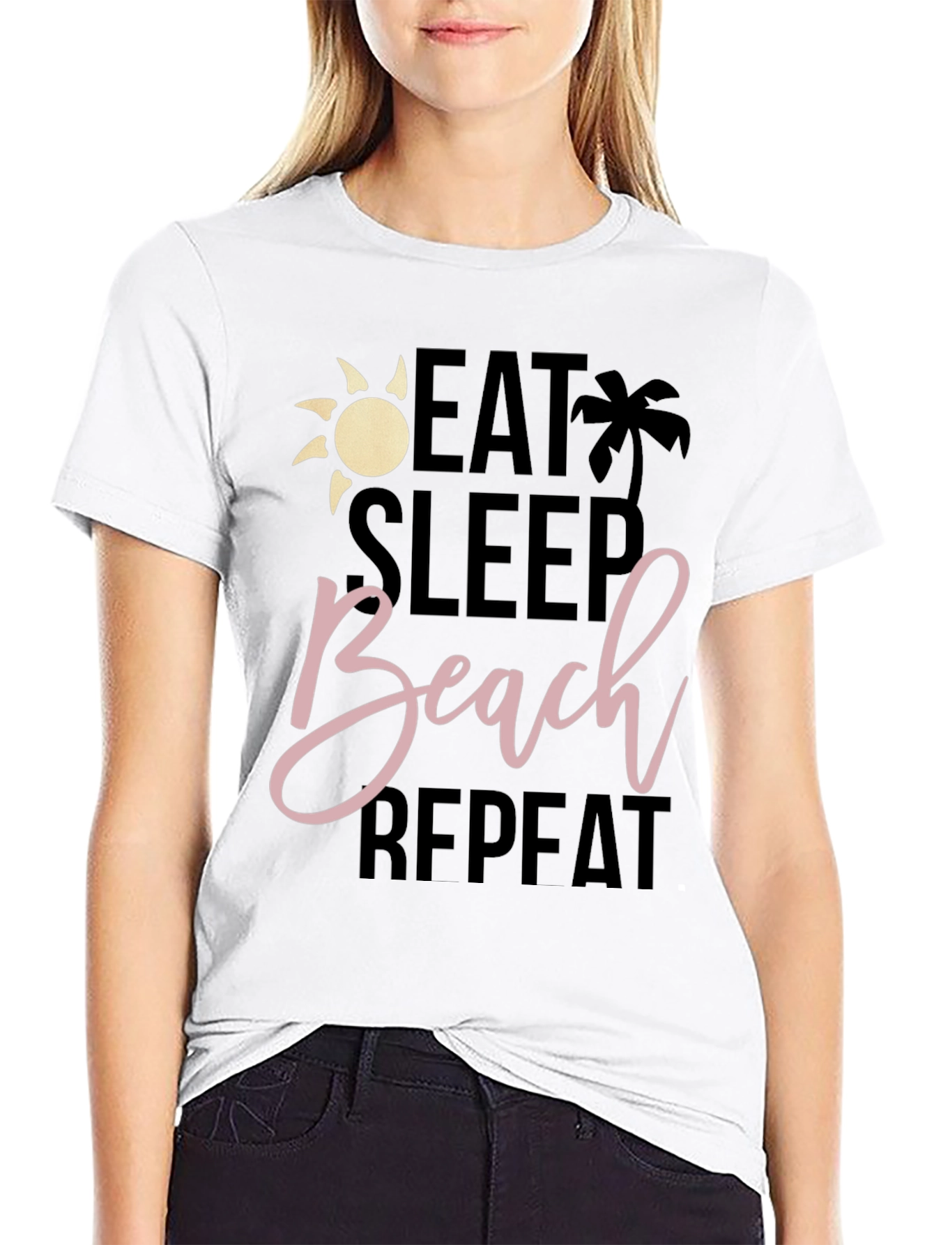 Eat Sleep Beach Repeat T-Shirt - Summer Vacation Vibes