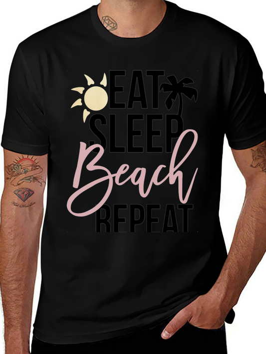 Eat Sleep Beach Repeat T-Shirt - Summer Vacation Vibes