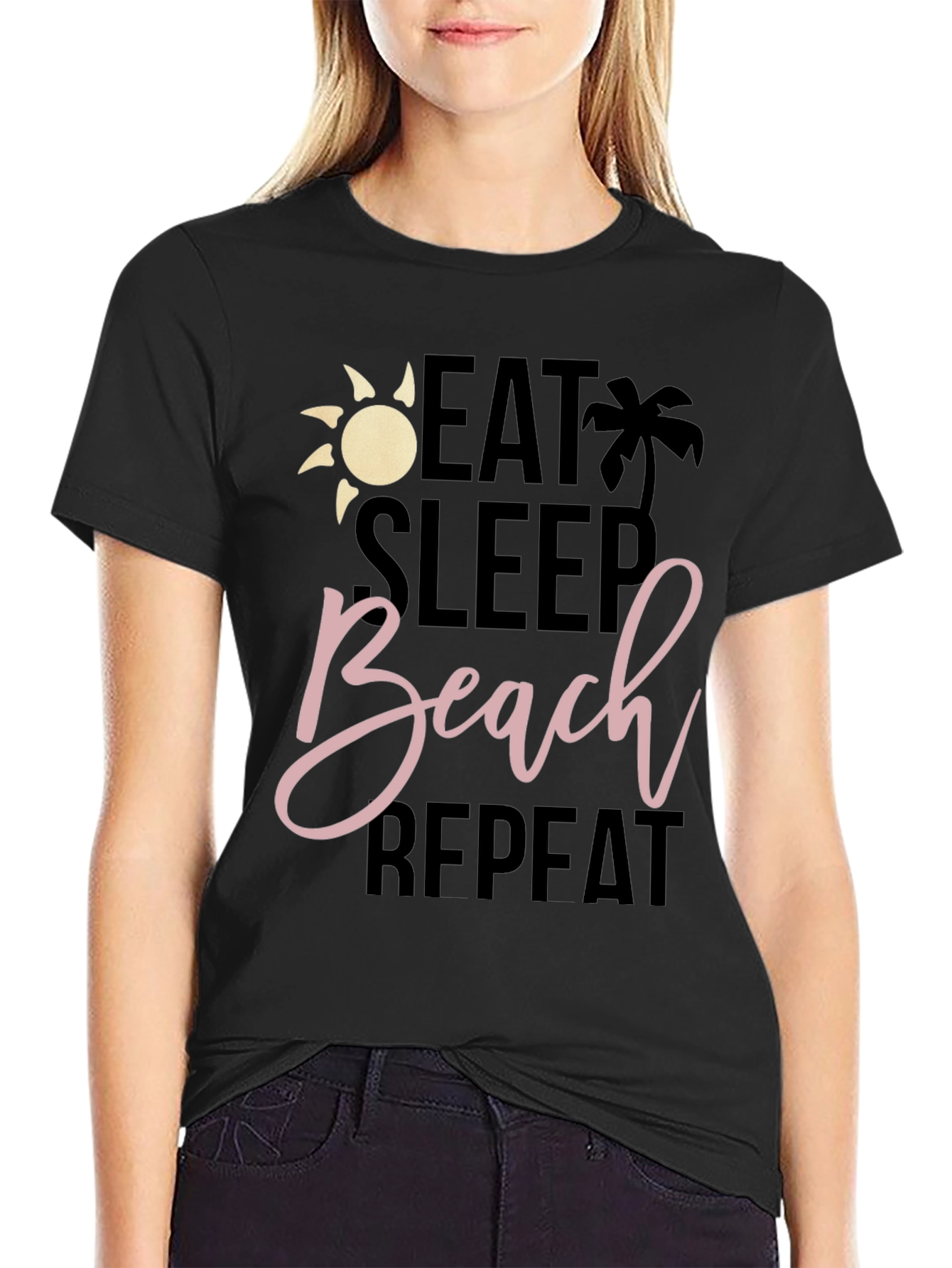 Eat Sleep Beach Repeat T-Shirt - Summer Vacation Vibes