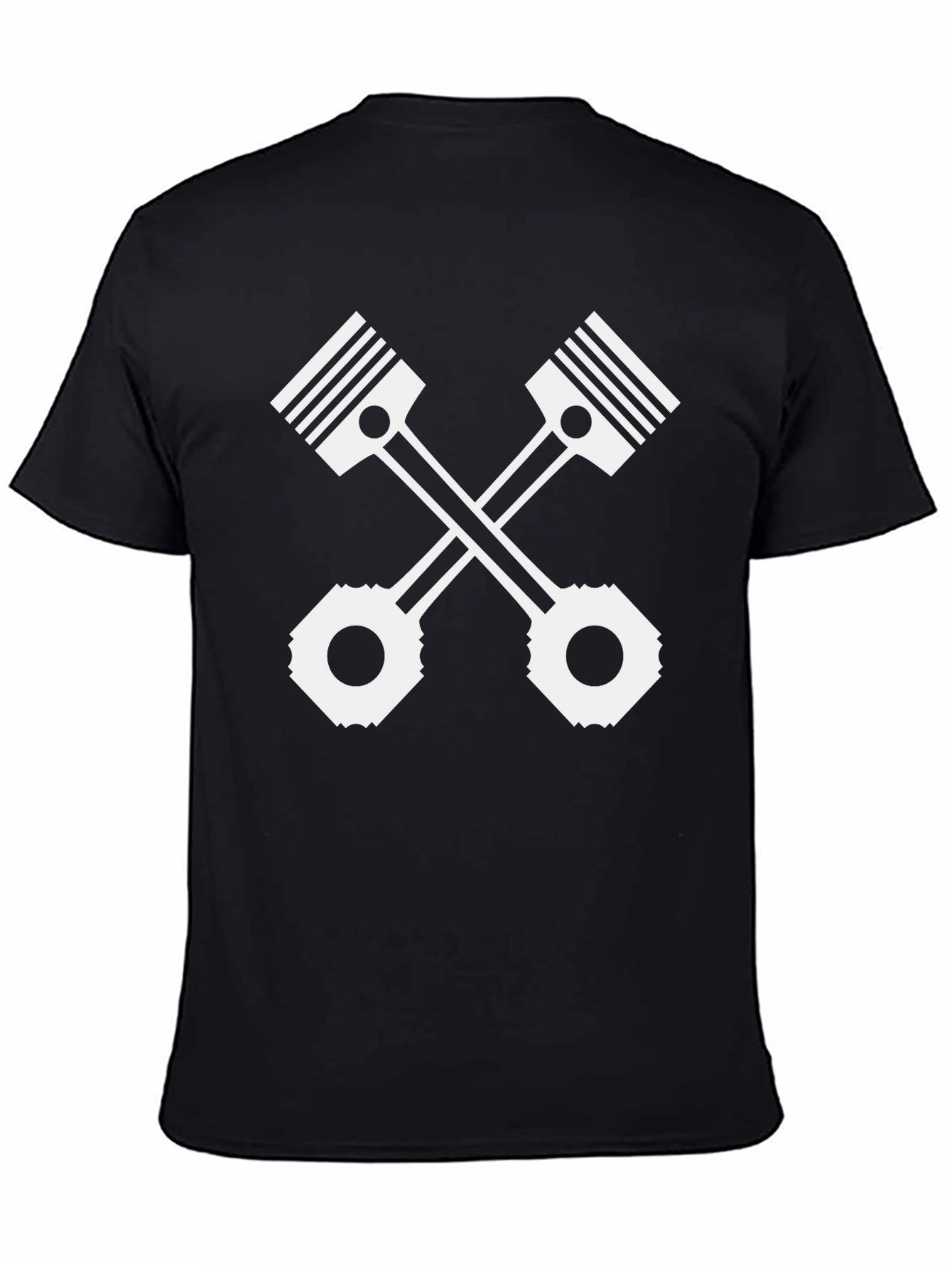 Piston Cross Black Tee - Mechanic Style