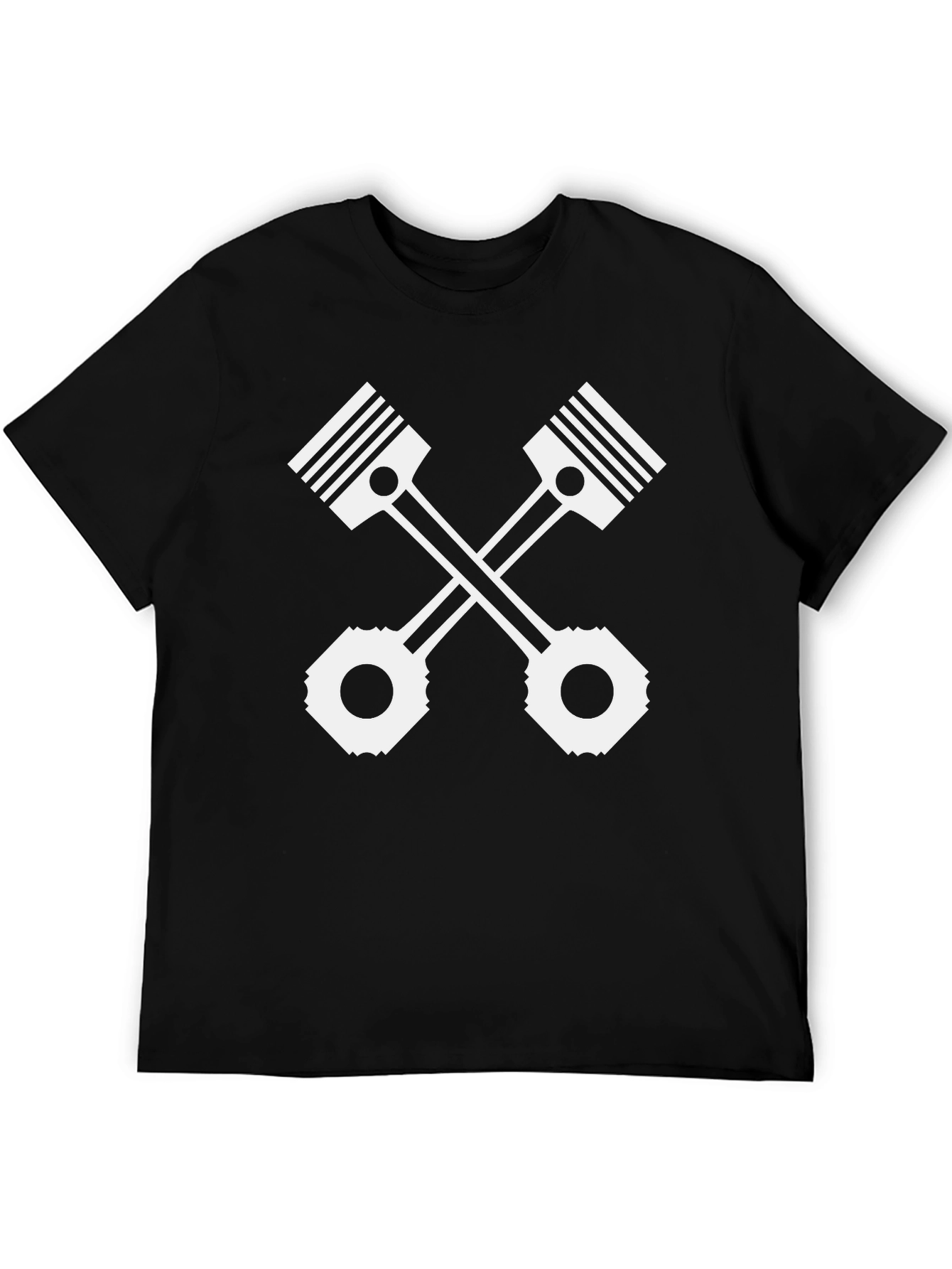 Piston Cross Black Tee - Mechanic Style